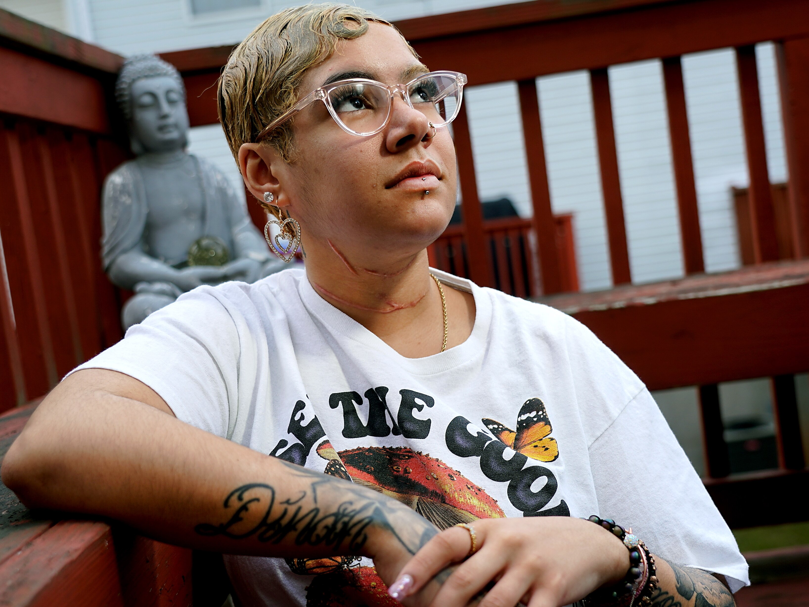 April Hurley is a survivor. The scars from an attack from Jason Billingsley sexually assaulted where he sliced her neck are still visible.