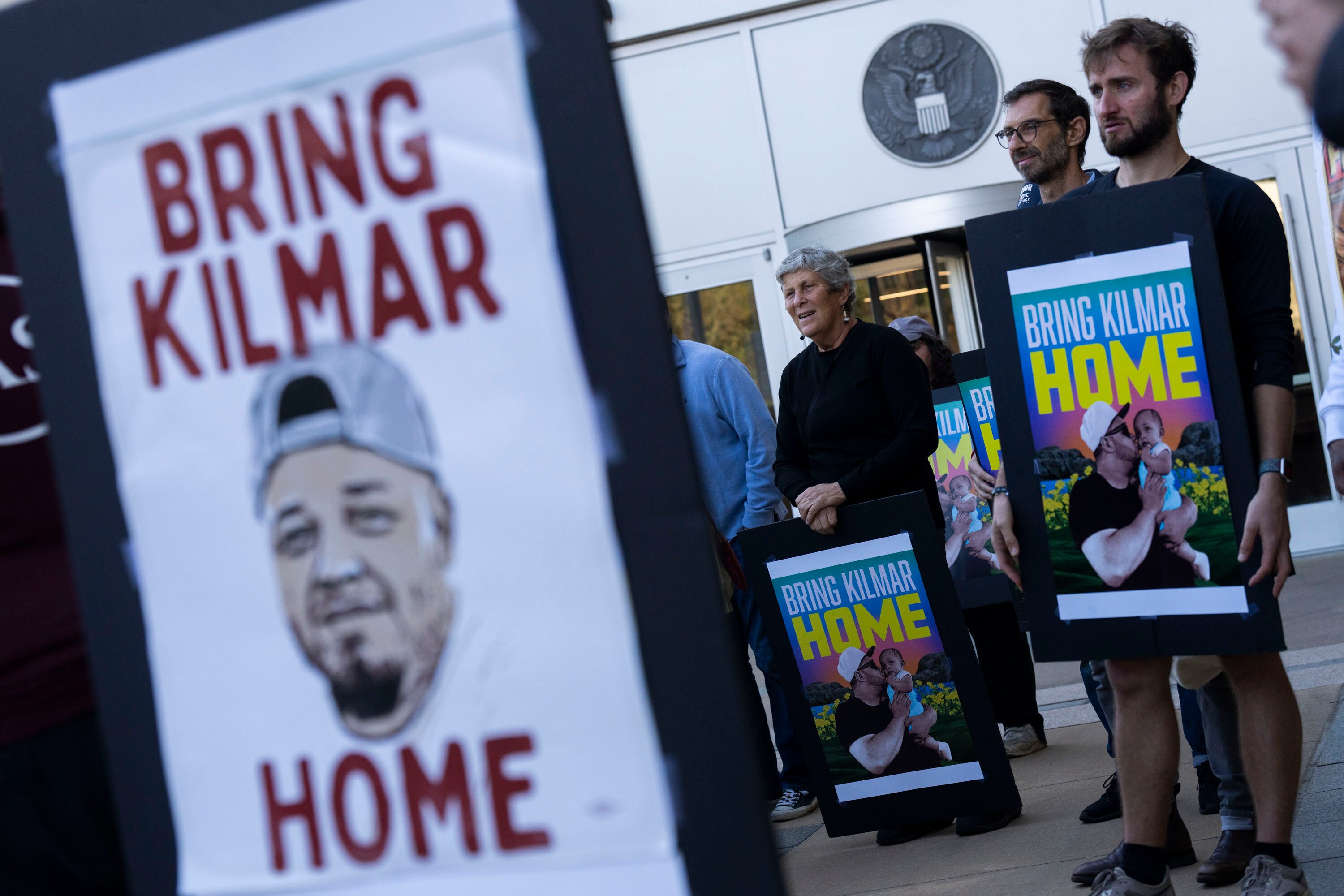A peaceful protest took place outside of Kilmar Abrego Garcia’s hearing at the Greenbelt Federal Courthouse in October. 