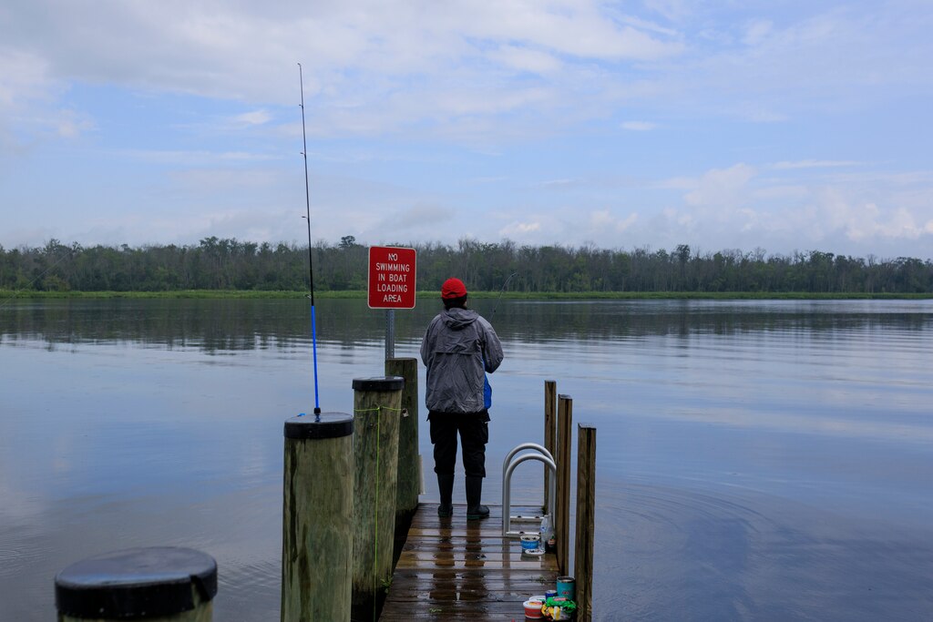 Ester Garrido fishes during the Annual Nanticoke River Invasive Fishing Derby Saturday, July 19, 2025, in Sharptown.