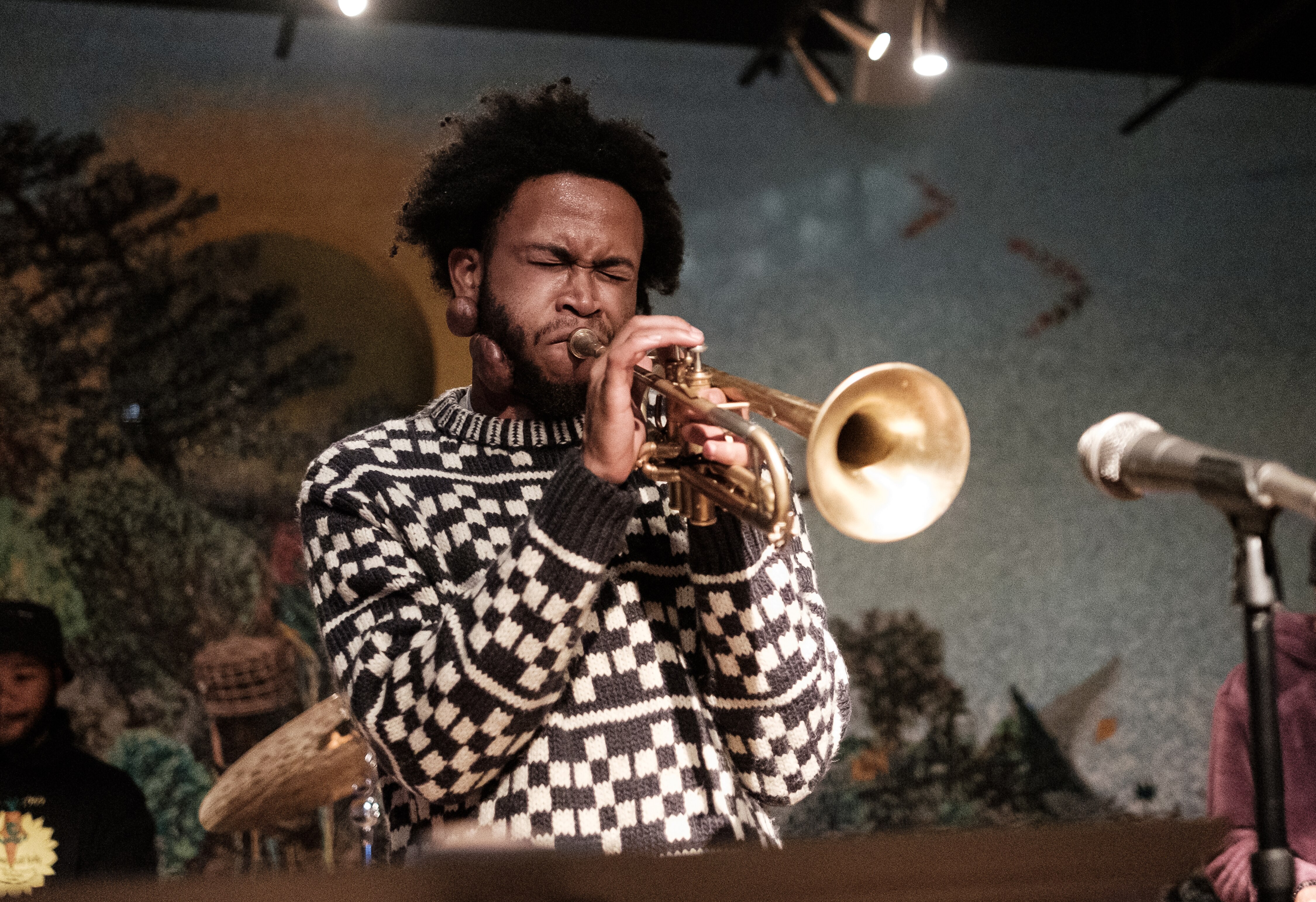 Trumpeter Brandon Woody, performs during a show at the Eaton Hotel in Washington, D.C on November 23, 2022.