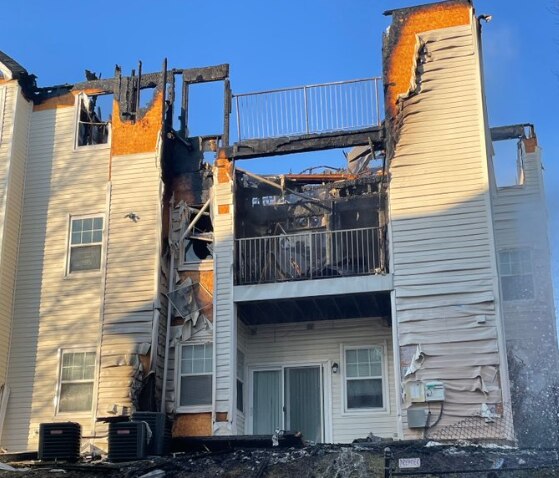 The Baltimore County Fire Department responded to the Windsor Mill apartment complex to a battle a two-alarm blaze on Brixworth Court on Tuesday, March 11, 2025.