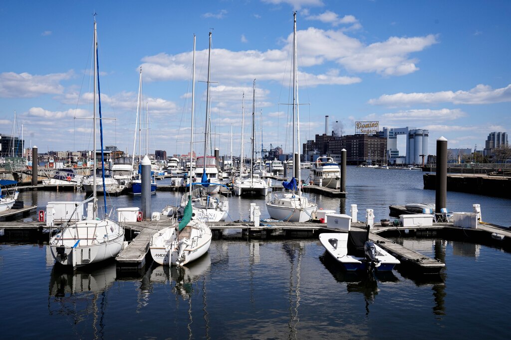 Boats docked at Harborview Marina in Baltimore, Md. on Wednesday, March 26, 2025.