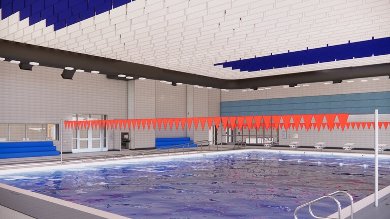 Rendering of the lap pool at Maryland School for the Blind.