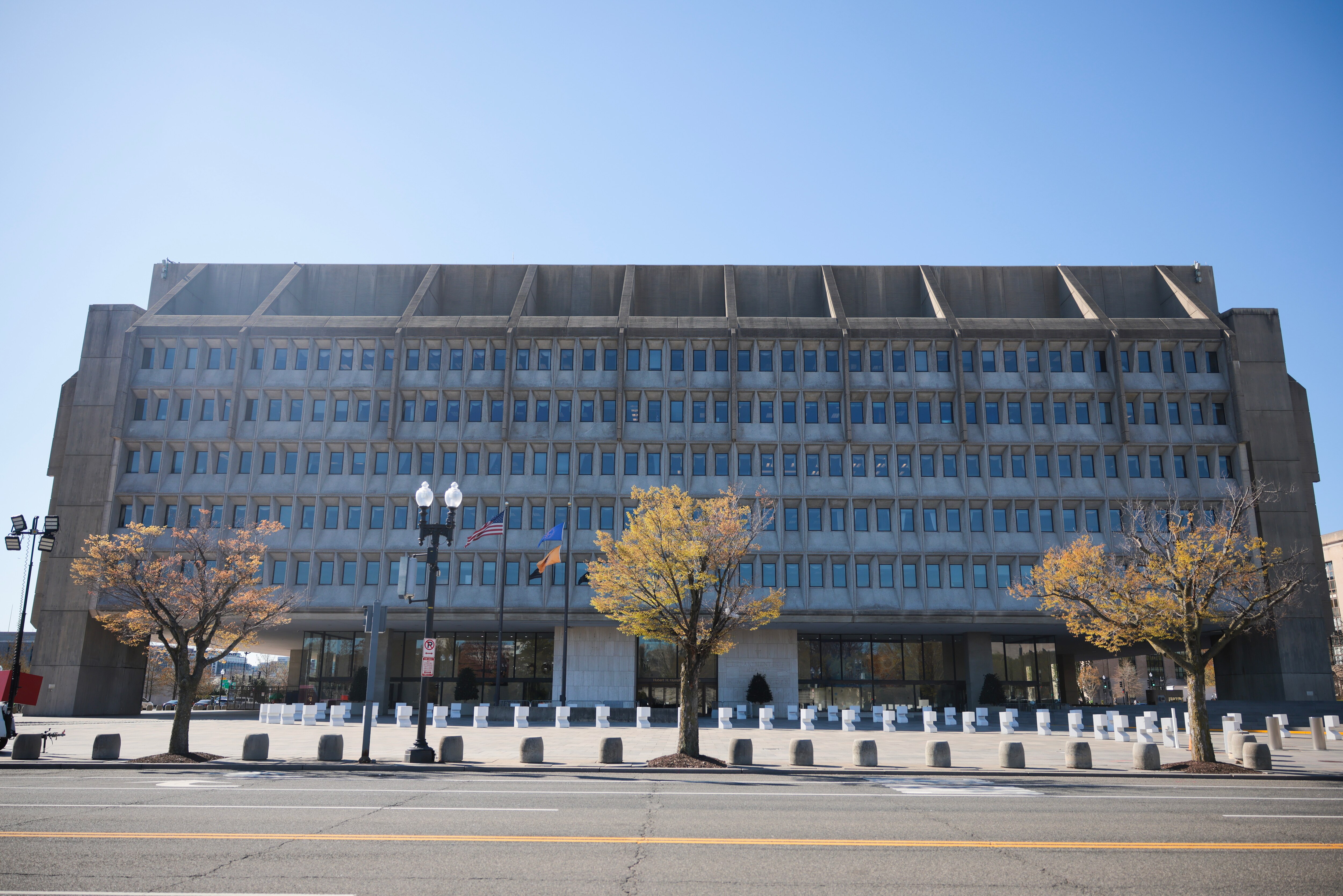 WASHINGTON, DC - MARCH 27: The U.S. Department of Health and Human Services building is seen on March 27, 2025 in Washington, DC. The Department of Health and Human Services announced it is cutting 10,000 jobs and closing offices aimed at cutting $1.8 billion.