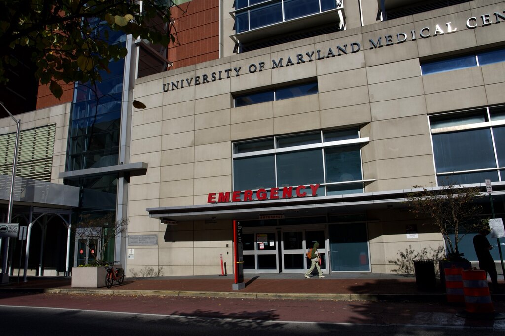 Views of the University of Maryland Medical Center in downtown Baltimore on November 8, 2024.
