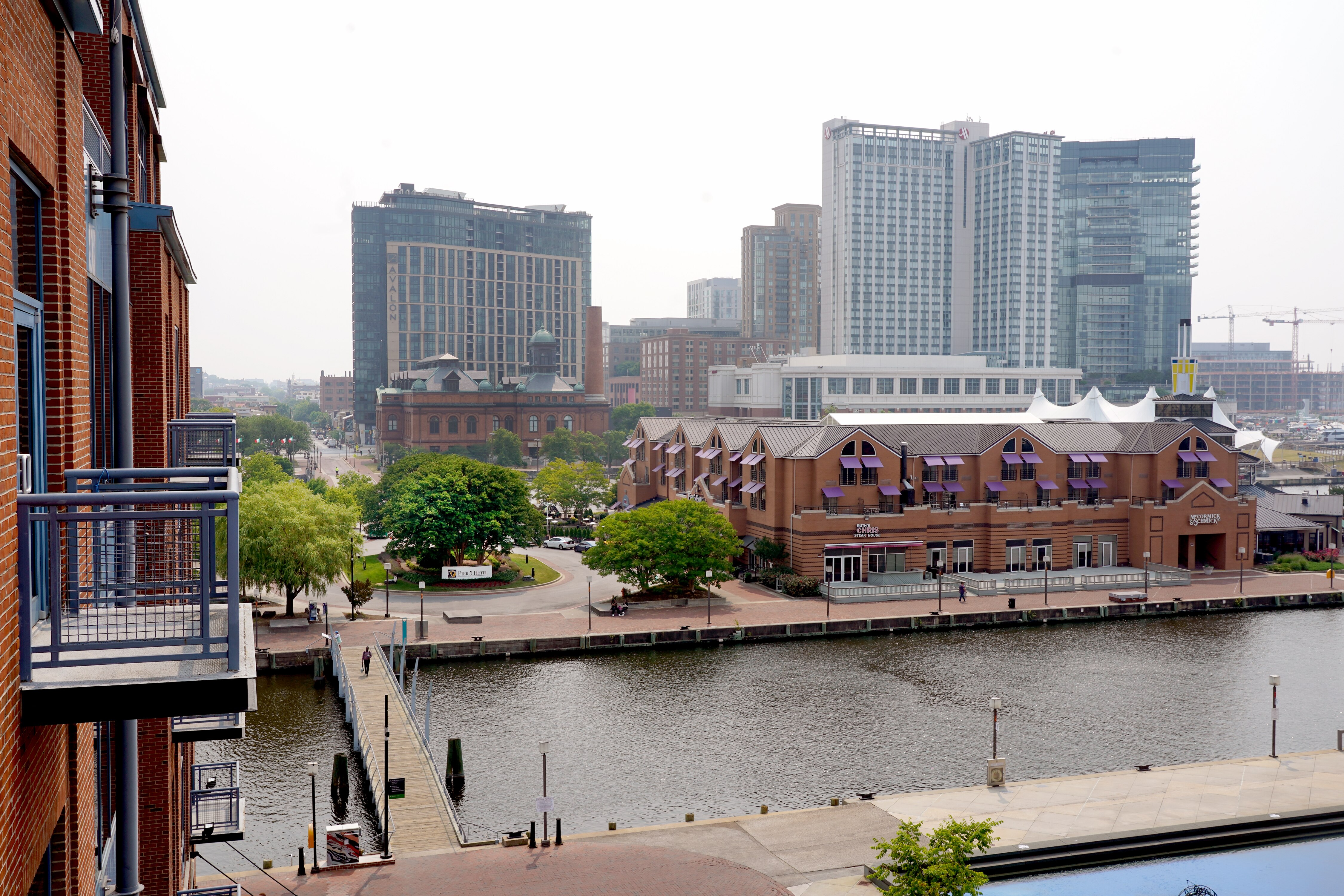Canadian wildfire smoke lingering over the region is expected to create hazy skies. Unlike the situation in June 2023, pictured here, the wildfire smoke is not expected to create serious air quality concerns in Baltimore.