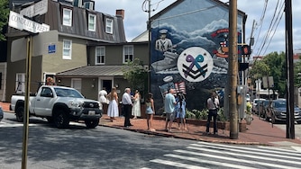 A mural in downtown Annapolis in honor of Navy Hospital Corpsman Second Class Daniel “Danny” Buck and the nonprofit organization his mother started in his honor to raise awareness about suicide and sexual assault in the military, HM2 Buck for Hope Foundation.