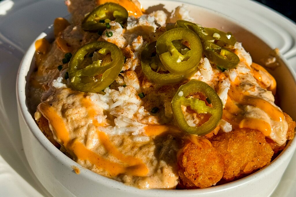 Crab tater tots at Waterfront Hotel.