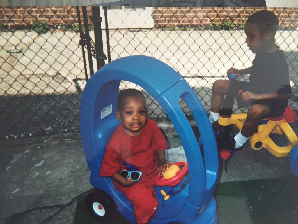 Kondwani Fidel, a creative in residence at The Baltimore Banner, as a child.