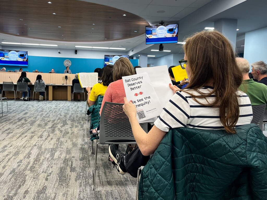 Victoria Hougham, a furloughed federal worker, has been using her unexpected time away from work to research and advocate on Montgomery County Public Schools proposals.