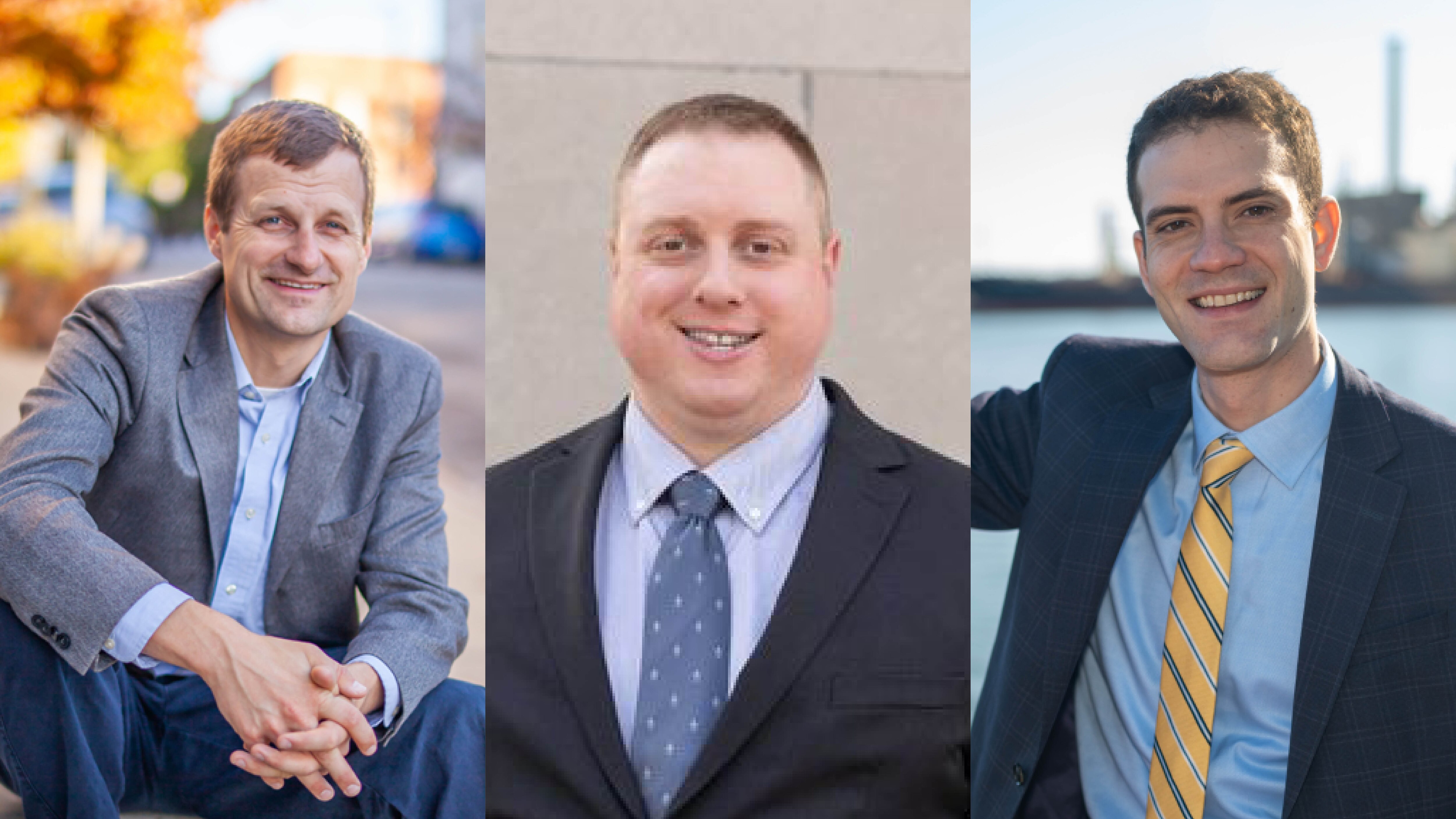 Mark Parker, Joseph Koehler and Liam Davis are running for Baltimore City Council in District 1.