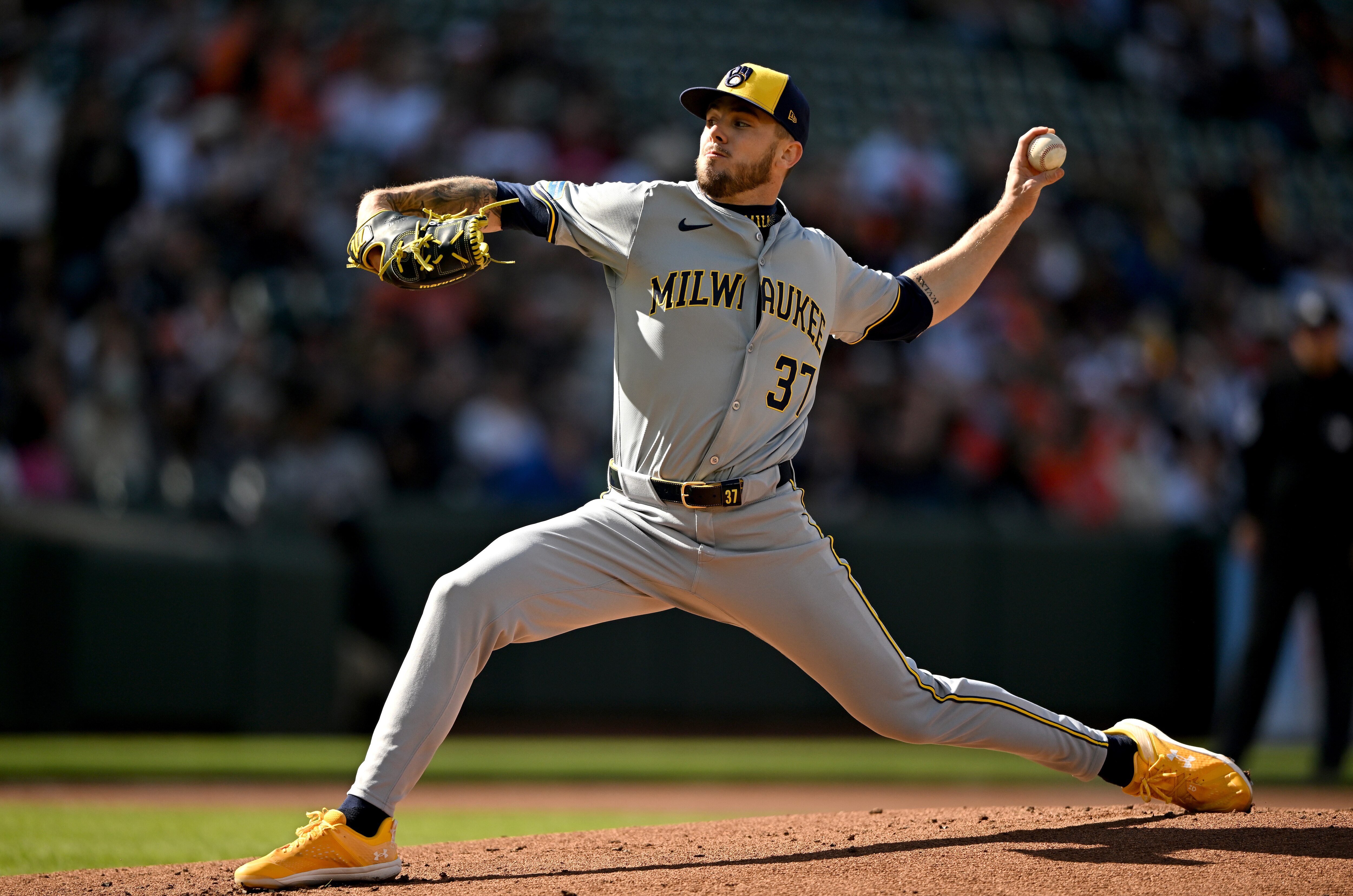 DL Hall is the No. 2 starter for the Brewers after coming over in the Corbin Burnes trade.