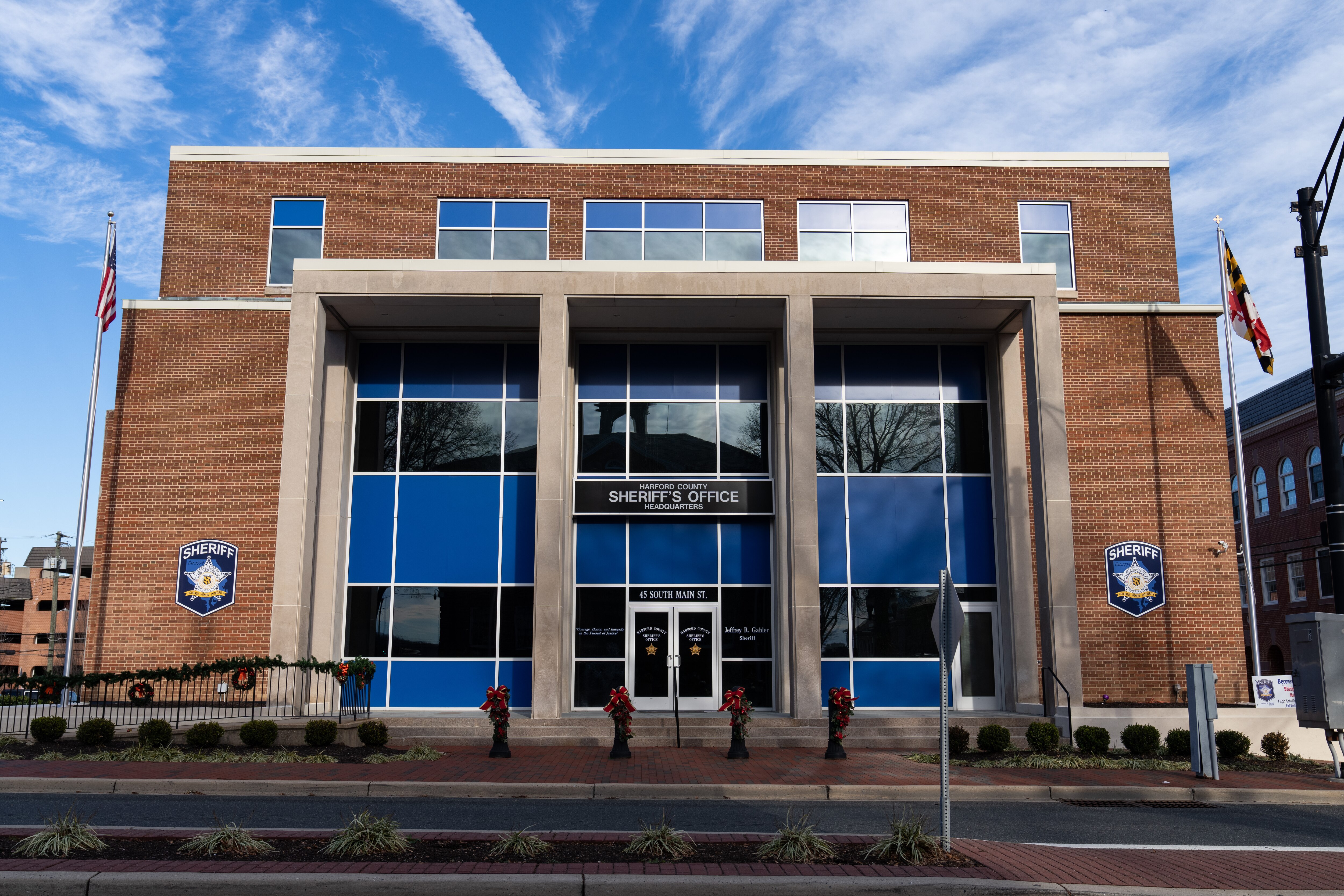The front of the Harford County Sheriff’s Office Headquarters.