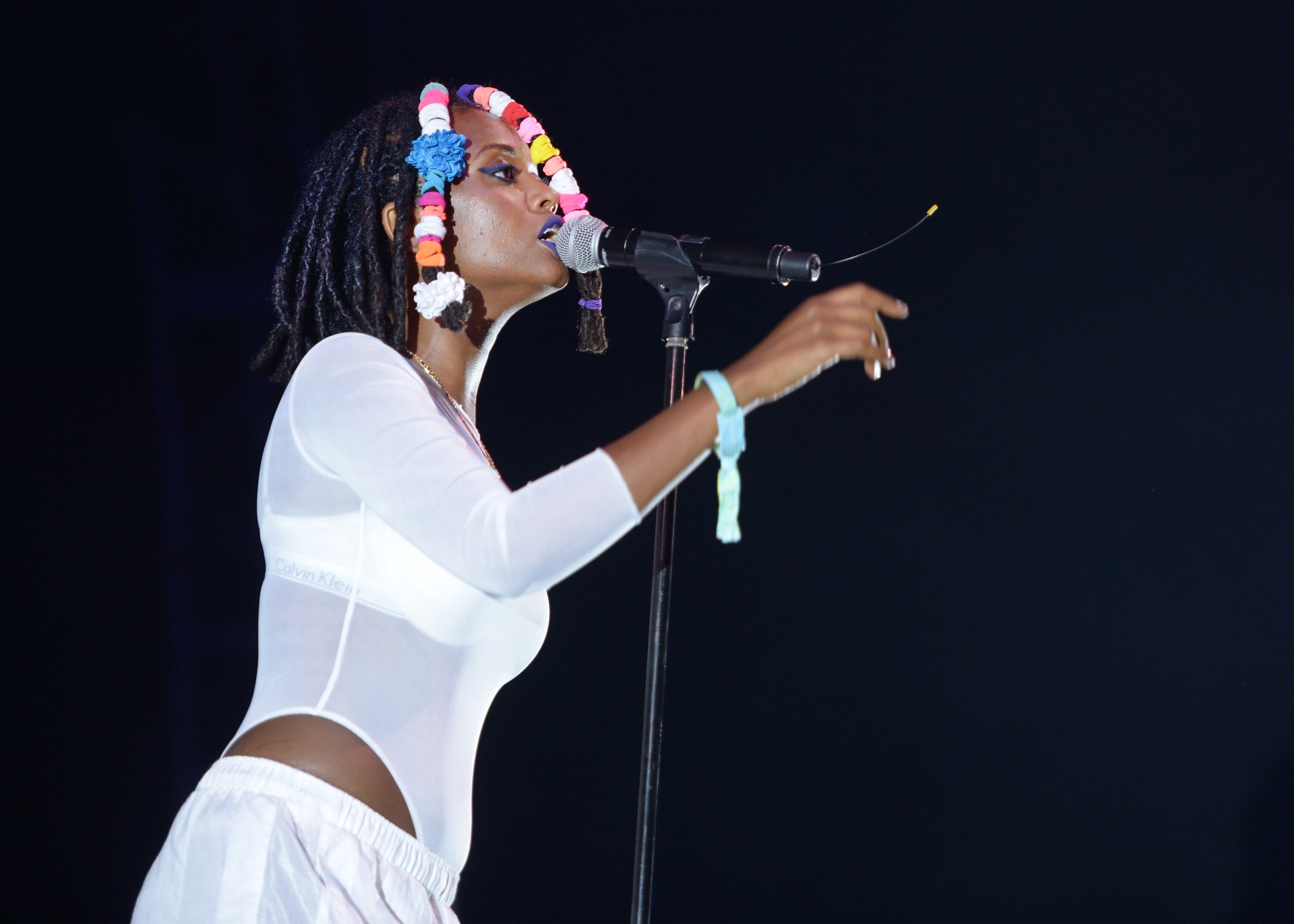 LOS ANGELES, CA - AUGUST 27:  Singer Kelela performs onstage during FYF Fest 2016 at Los Angeles Sports Arena on August 27, 2016 in Los Angeles, California.