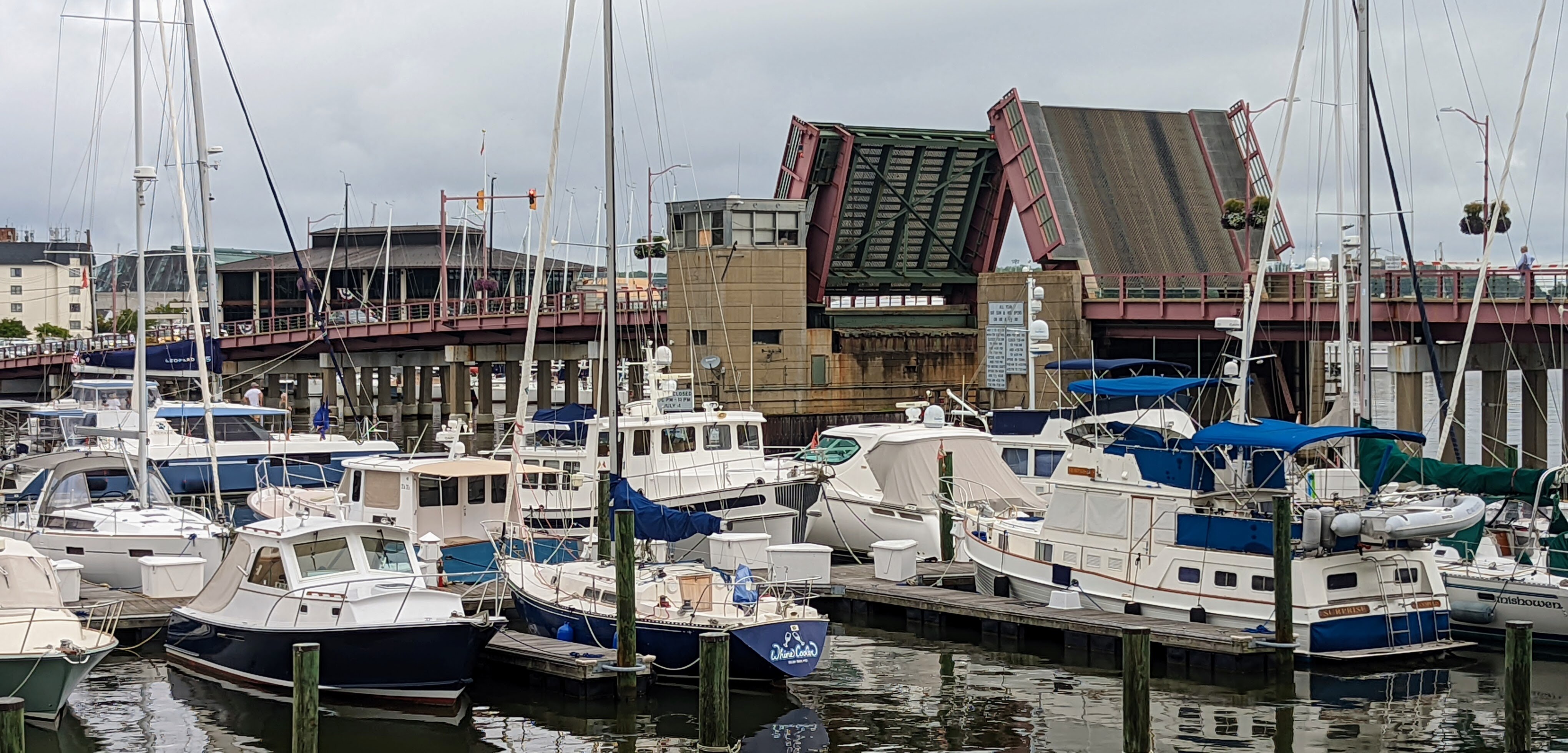 The Spa Creek Bridge opened in 1947, one of a generation of bascule drawbridges built by the federal government around the country.