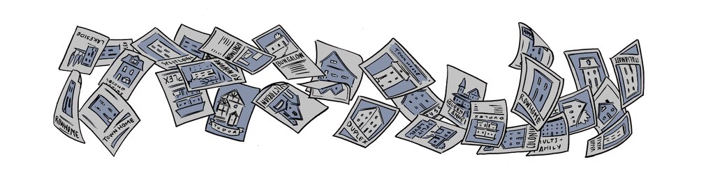 An illustration of property listings.