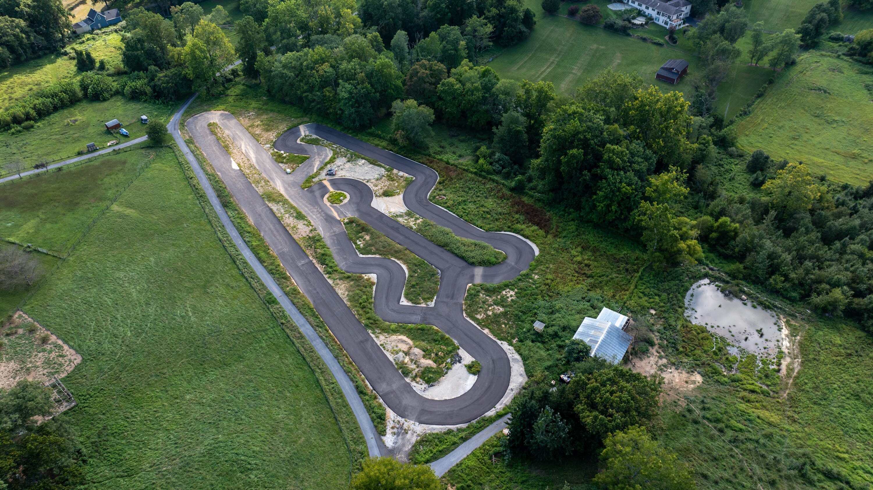 A Howard County man built a go-kart track on his property in Highland for his son.