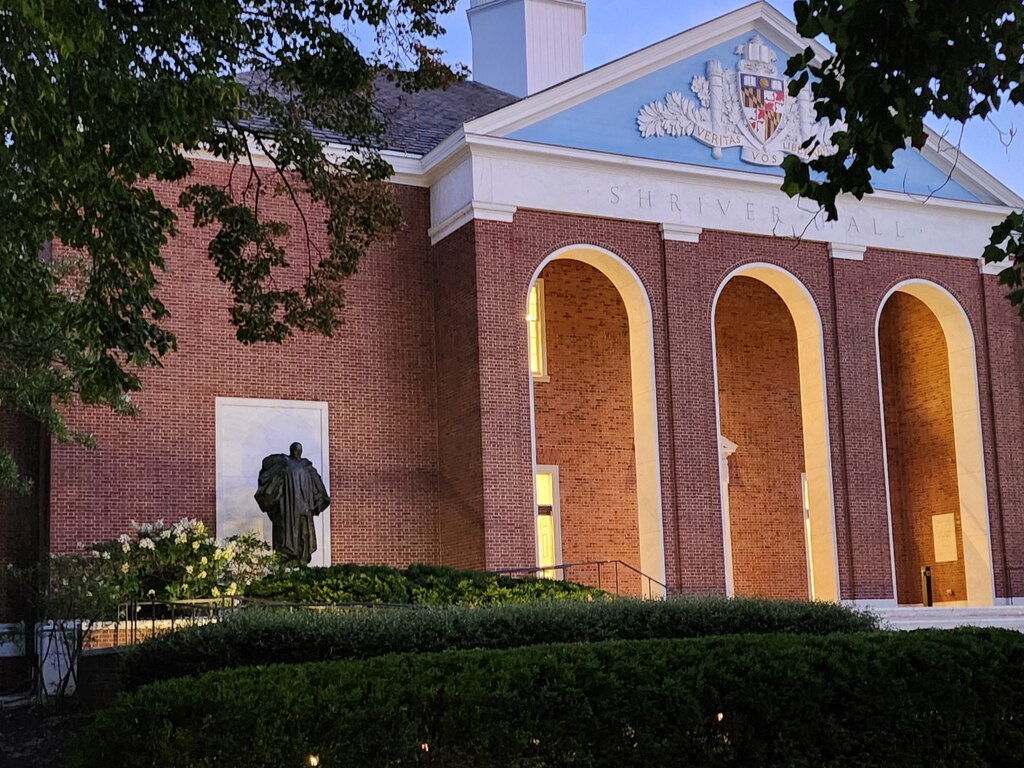 Shriver Hall, on the Johns Hopkins University Homewood Campus.