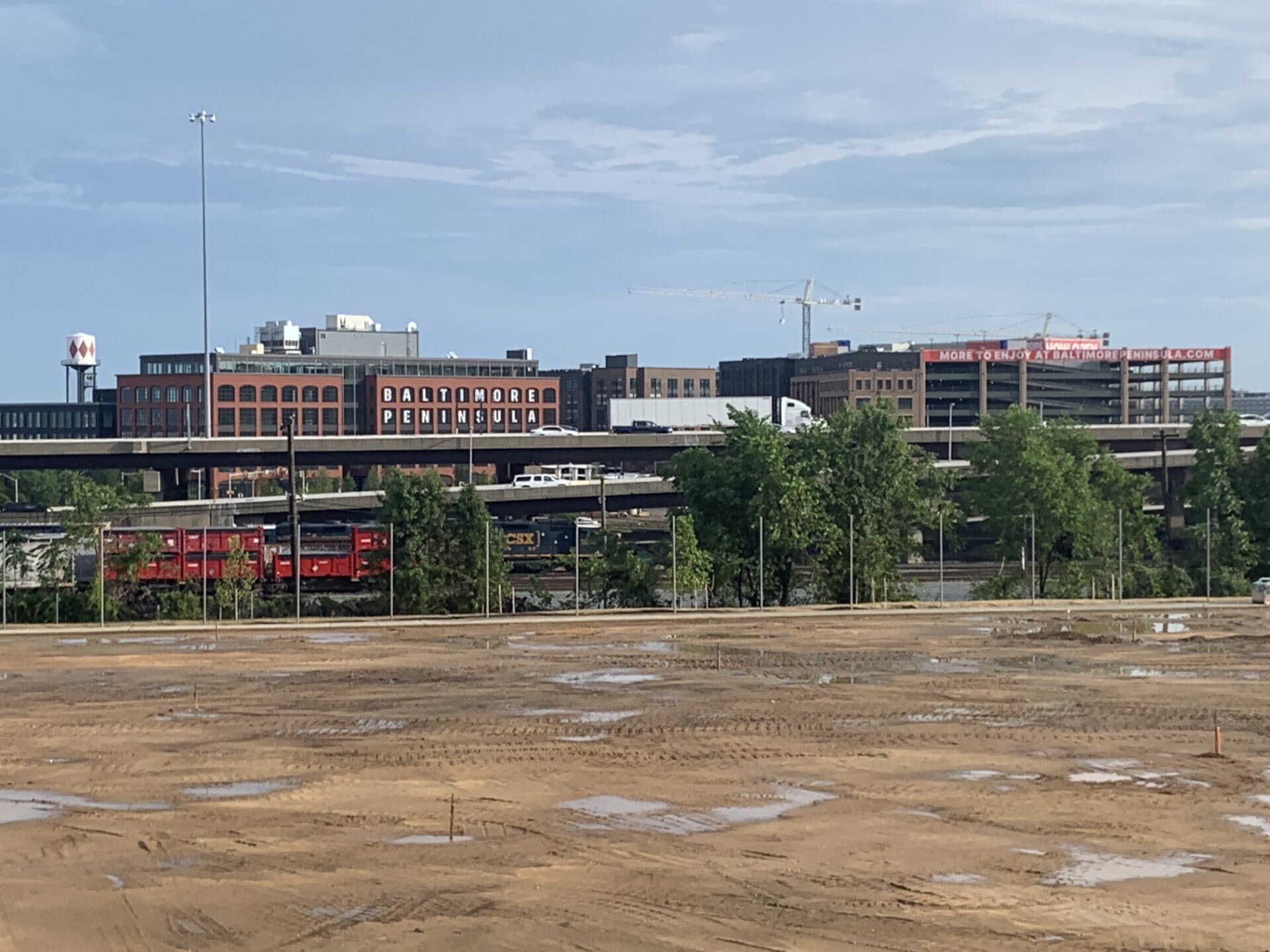 Athletic fields are under construction at Riverside Park in South Baltimore.