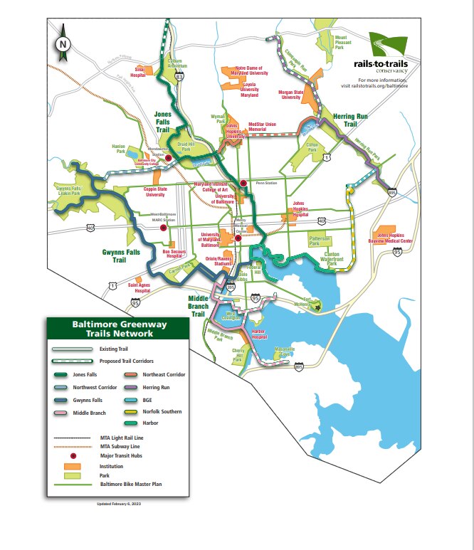 The Baltimore Greenway Trails Network project plans to connect existing trails and create a 35-mile loop throughout Baltimore city.