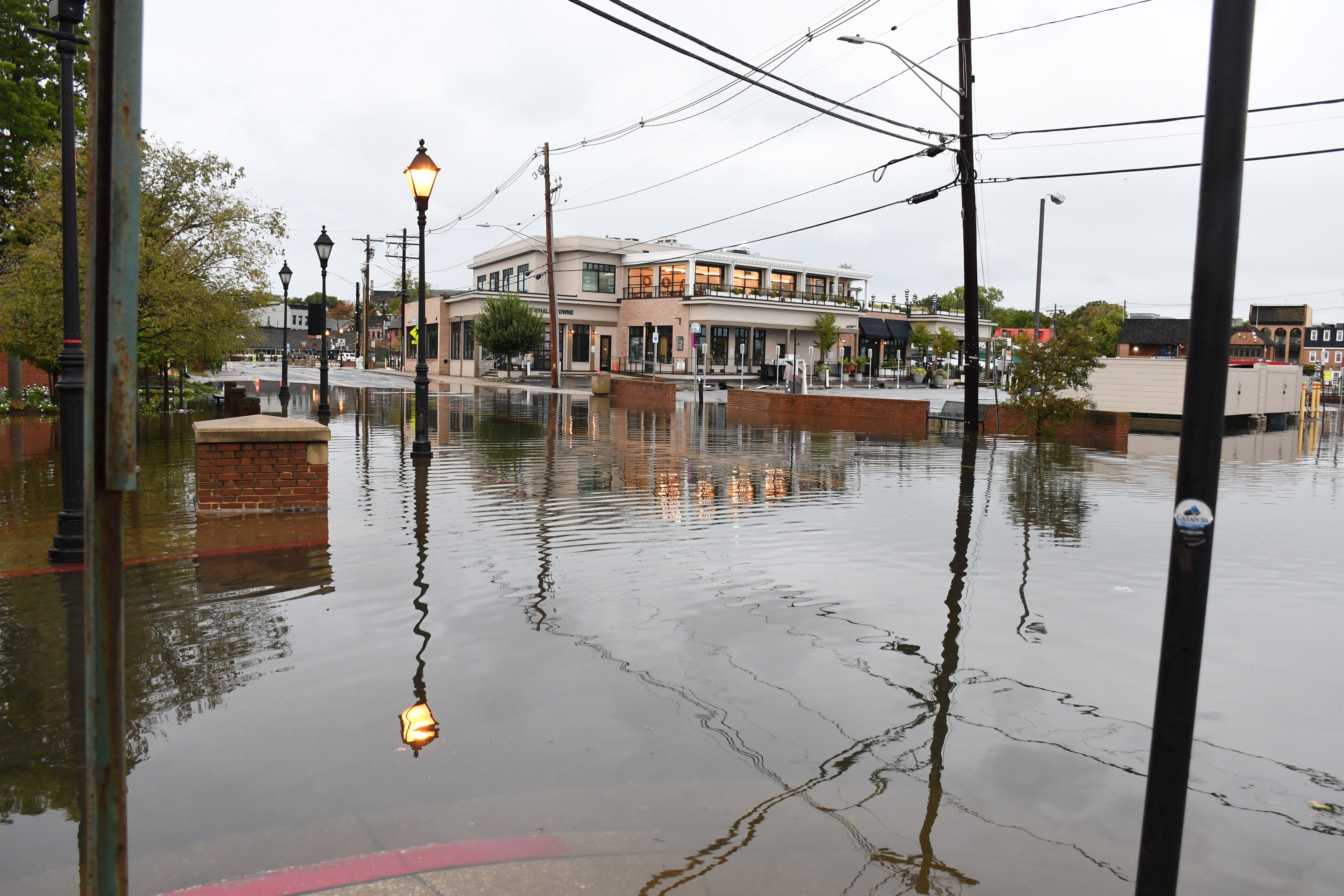 After the remains of what was once Tropical Storm Ophelia moved through Annapolis, there was some flooding on Sunday morning, Sept. 24, 2023. Compromise Street, which floods regularly, was closed to traffic.