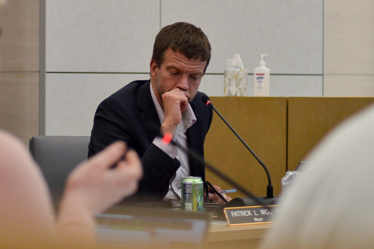Ex-College Park mayor Patrick Wojahn during a city council meeting on Sept. 6, 2022.
