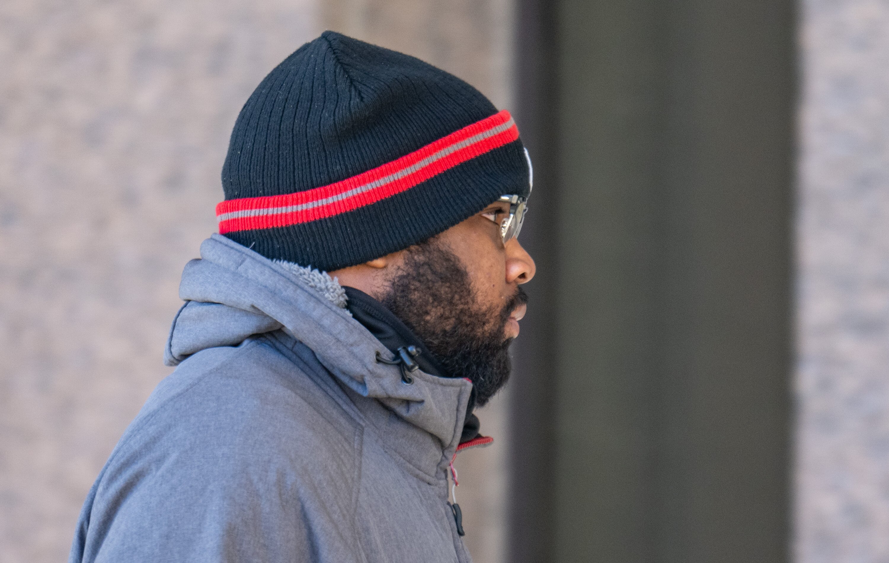 Dazhon Darien arrives on Monday at the Baltimore County Courts Building in Towson, where FBI special agents arrested him on charges of sexual exploitation of children and receipt of child pornography.