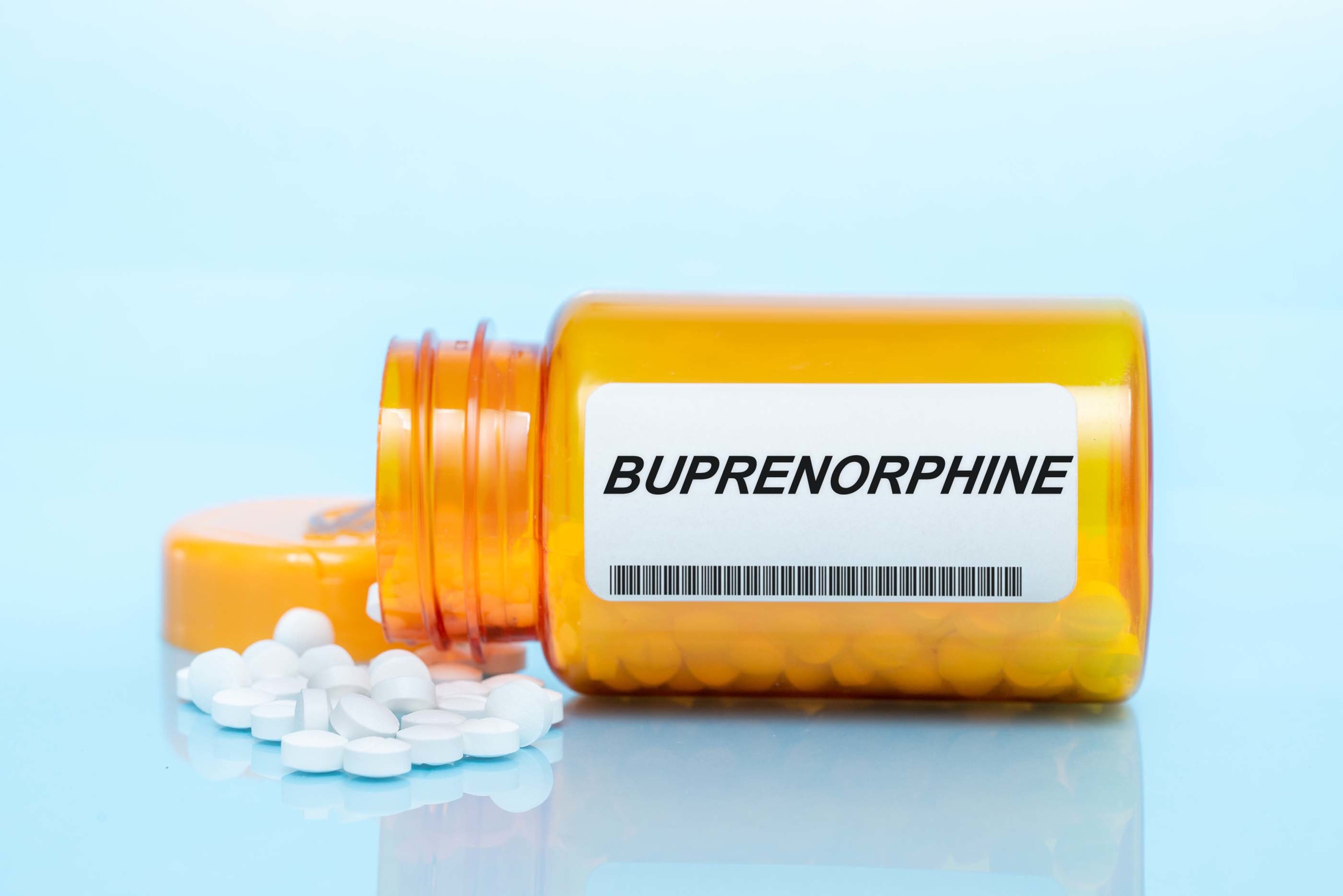 Buprenorphine pill bottle, conceptual image.