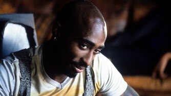 Tupac Shakur in a scene from the film 'Gridlock'd', 1997.