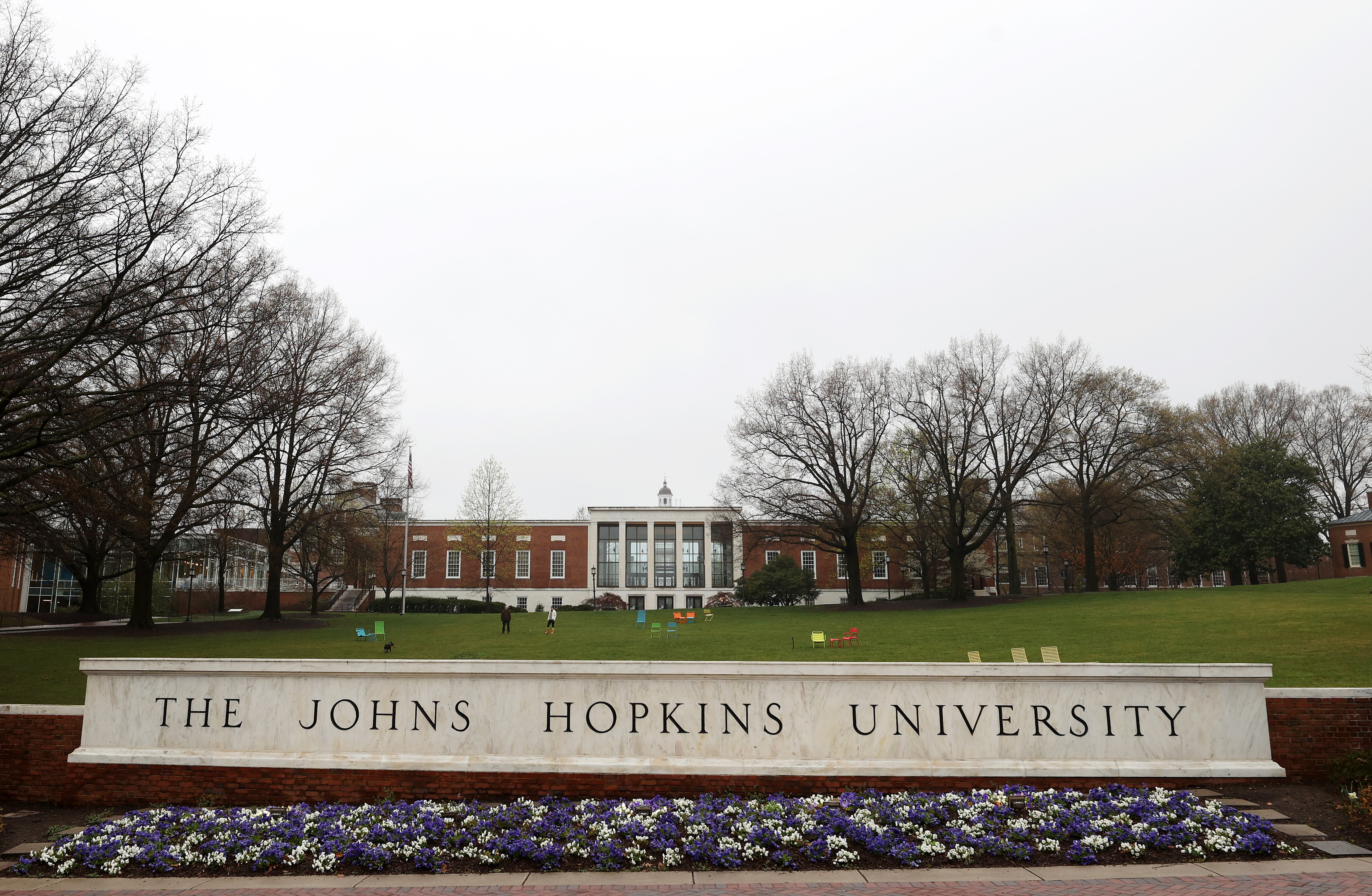 A general view of The Johns Hopkins University on March 28, 2020 in Baltimore, Maryland.