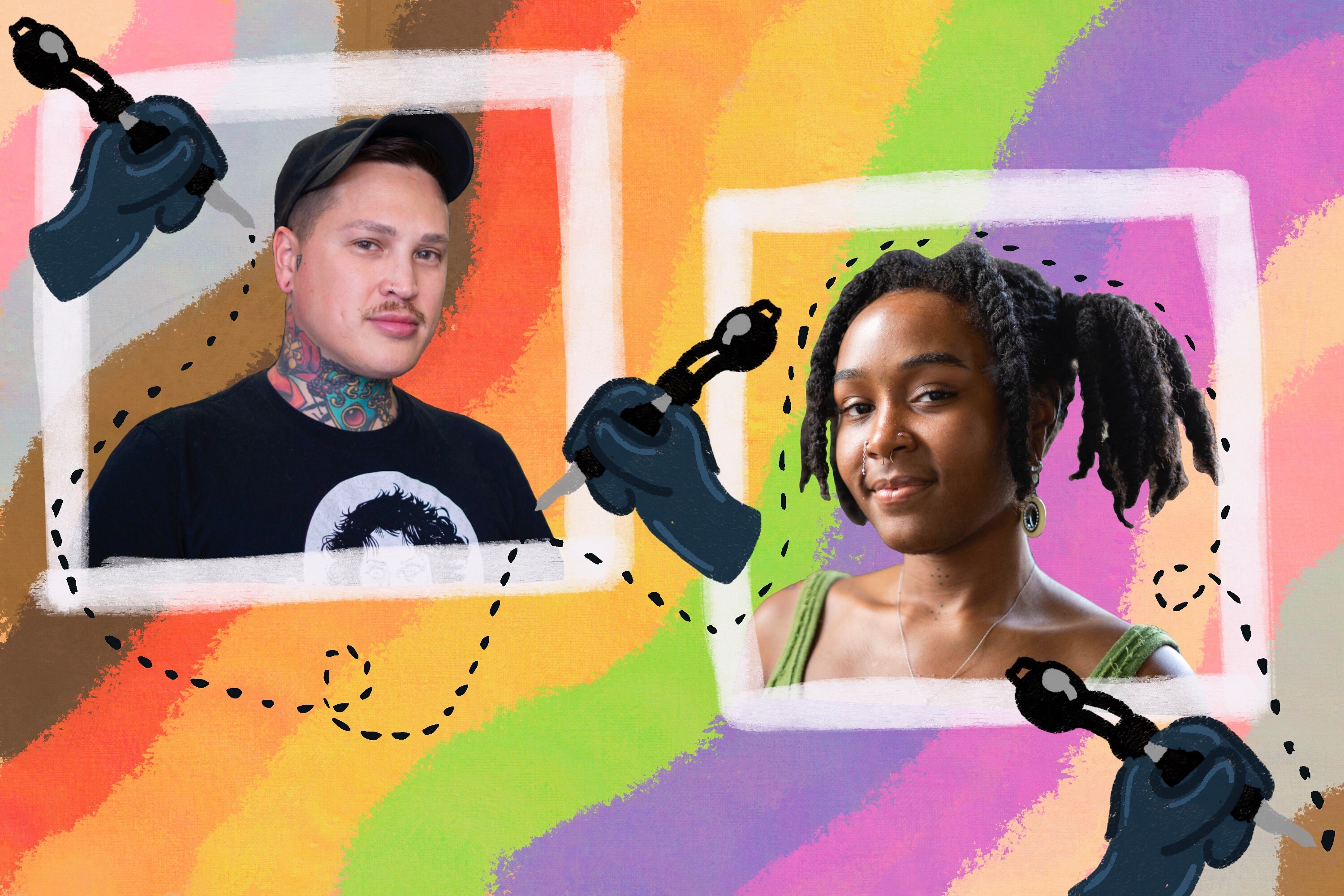 Nicky Spellcraft and Tiaret Mitchell are two LGBTQ+ tattoo artists in Baltimore.