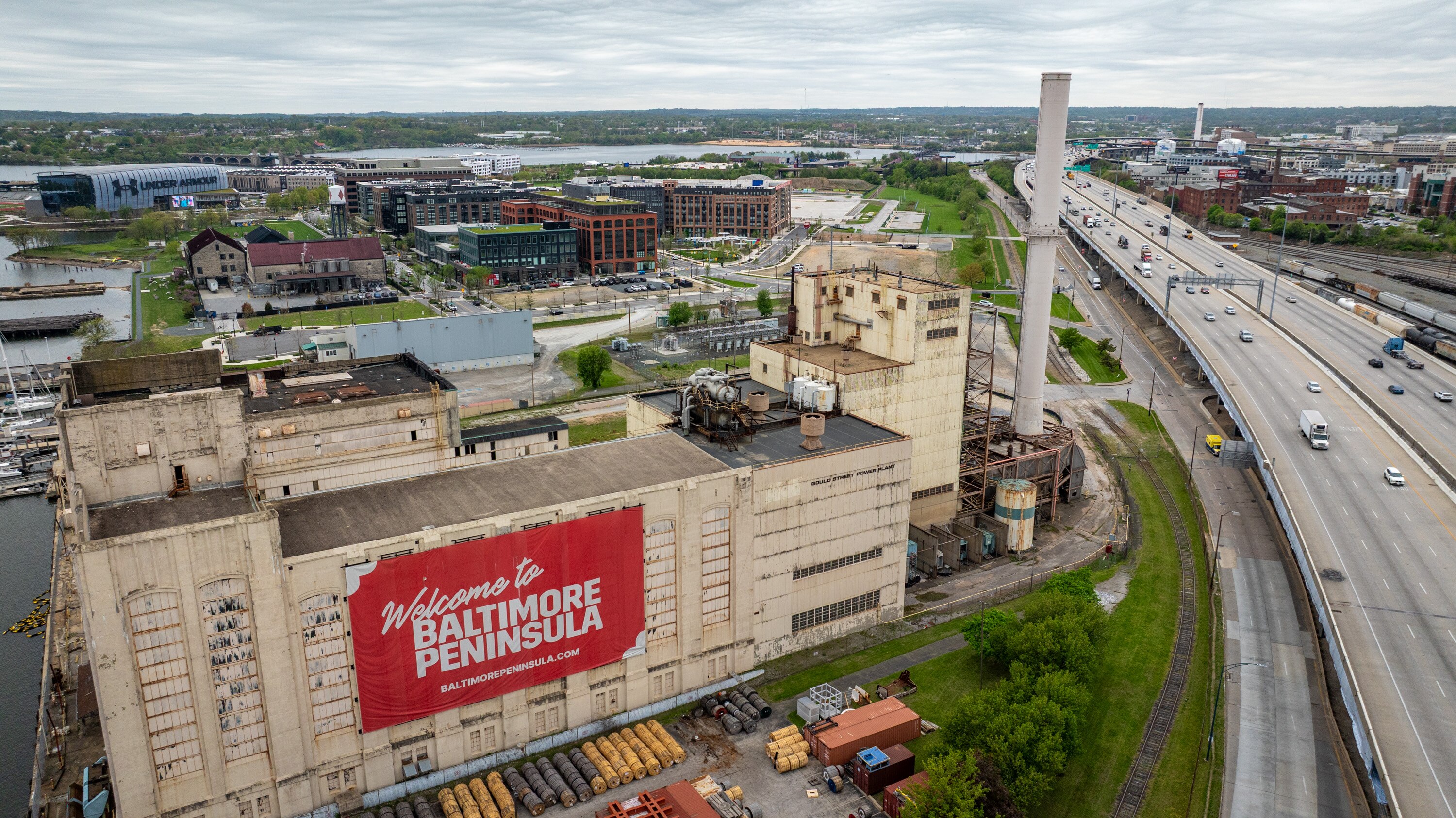While Kevin Plank's vision of a futuristic business hub at his Baltimore Peninsula development has yet to materialize, BGE still plans to build a massive new substation — partially on the site of this decommissioned power plant, shown here — to support the projected growth.