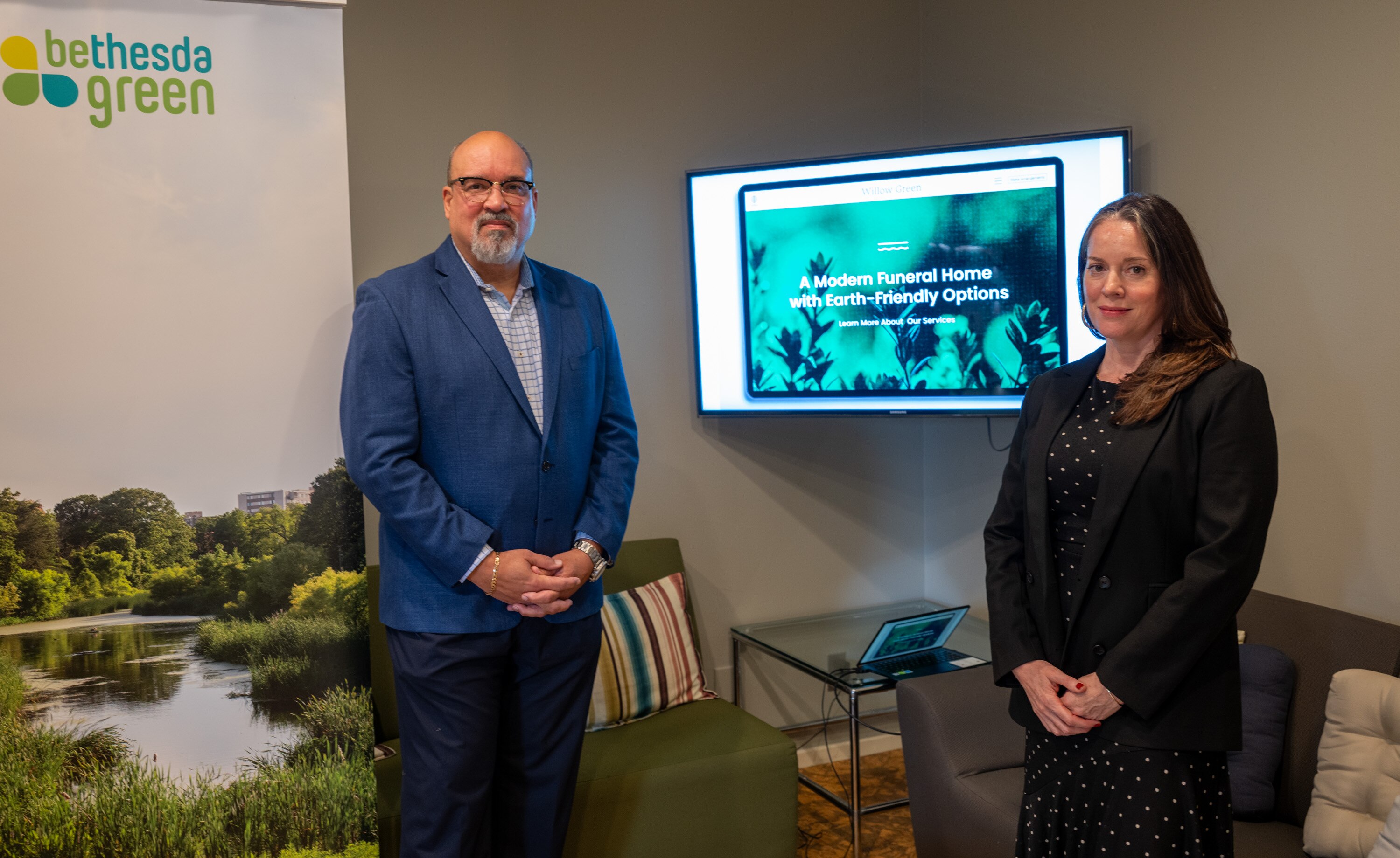 Business partners Lily Buerkle, right, and Adrian Gardner are launching their own green funeral business, Willow Green Funerals, after working to make water cremation legal statewide and in Montgomery County.
