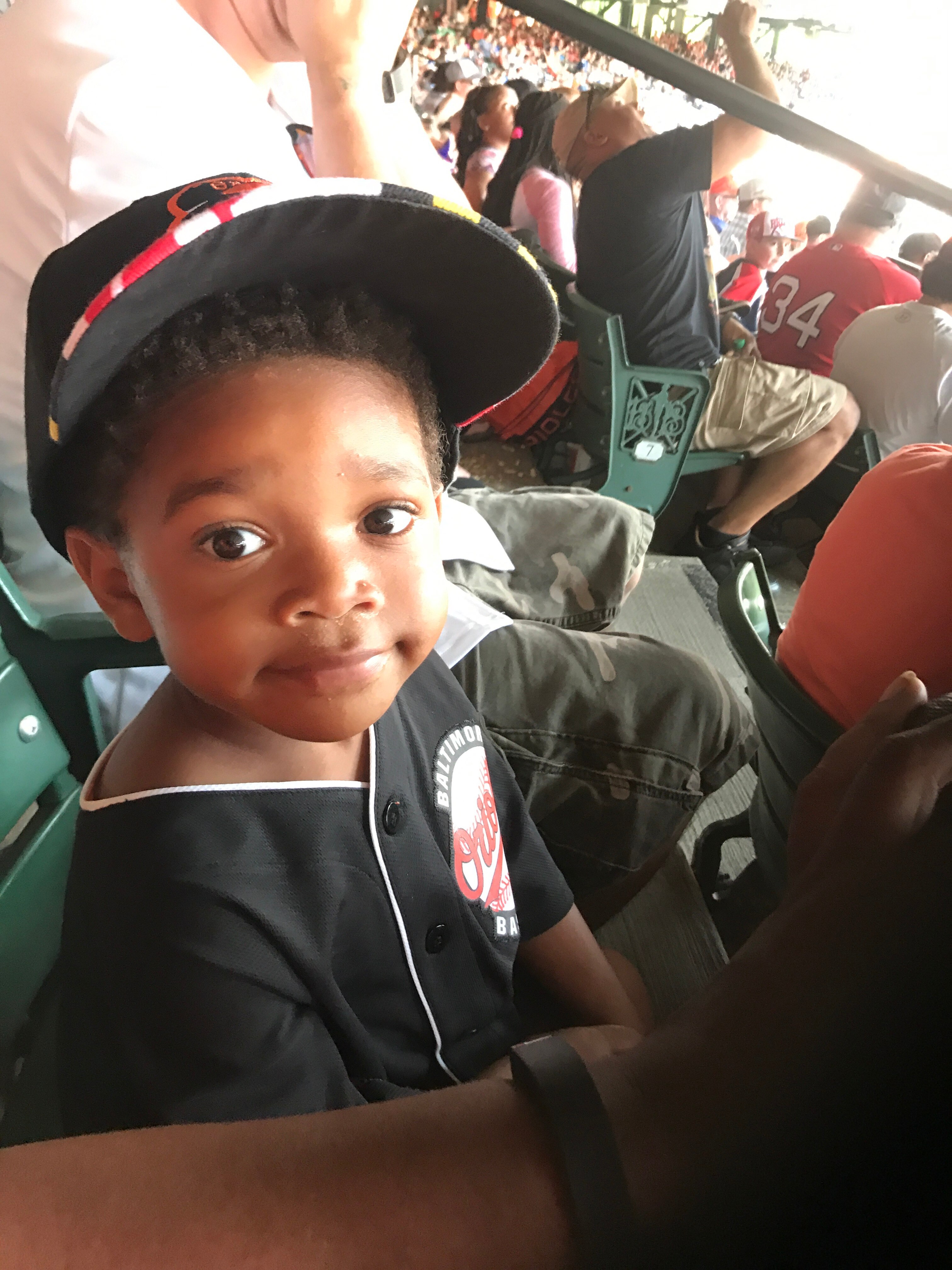 Brooks Robinson-Streeter Zervitz at his first Orioles game at Oriole Park at Camden Yards.