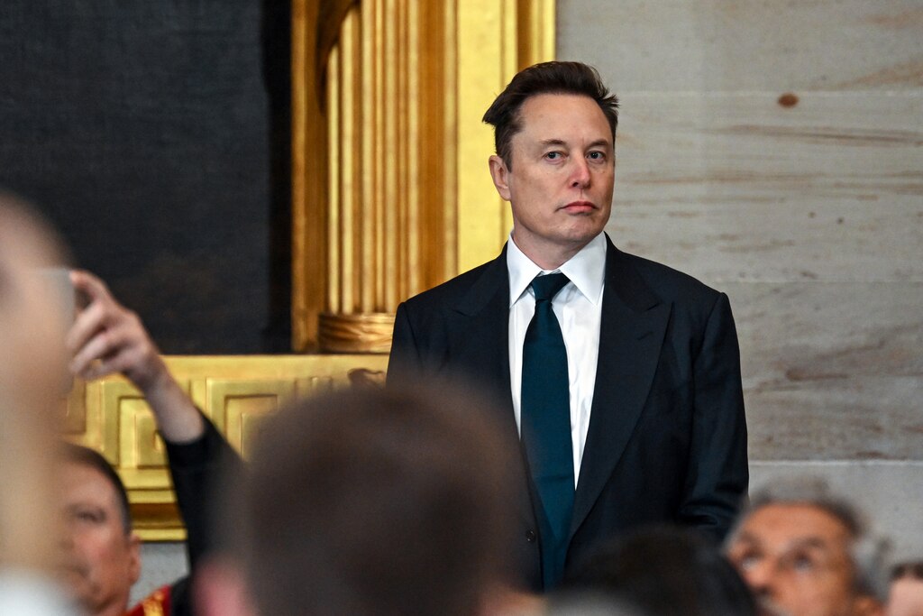 WASHINGTON, DC - JANUARY 20: Elon Musk arrives for the inauguration of U.S. President-elect Donald Trump in the U.S. Capitol Rotunda on January 20, 2025 in Washington, DC. Donald Trump takes office for his second term as the 47th President of the United States.