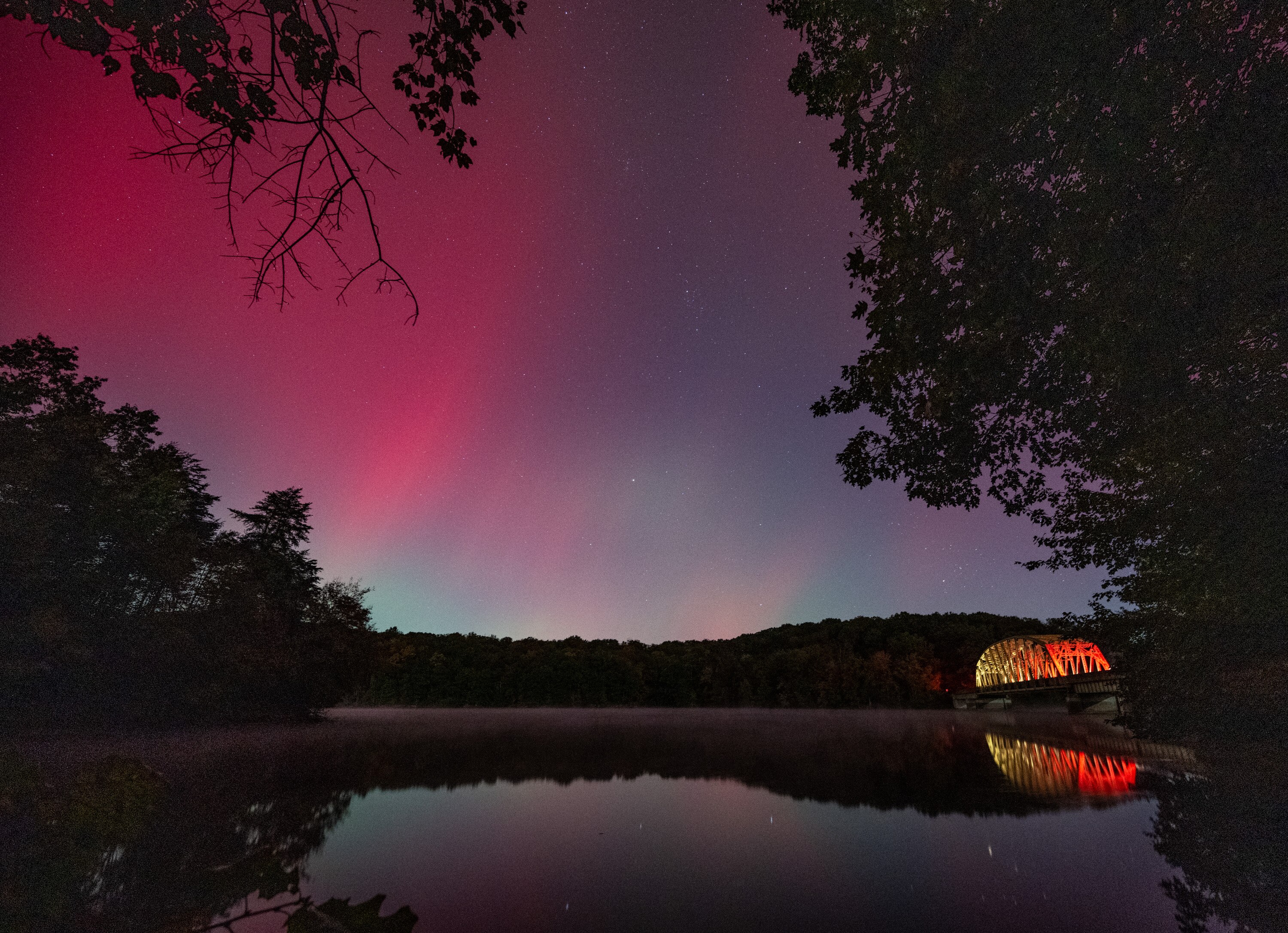 The aurora borealis lit up the sky over Prettyboy Reservoir last year.
