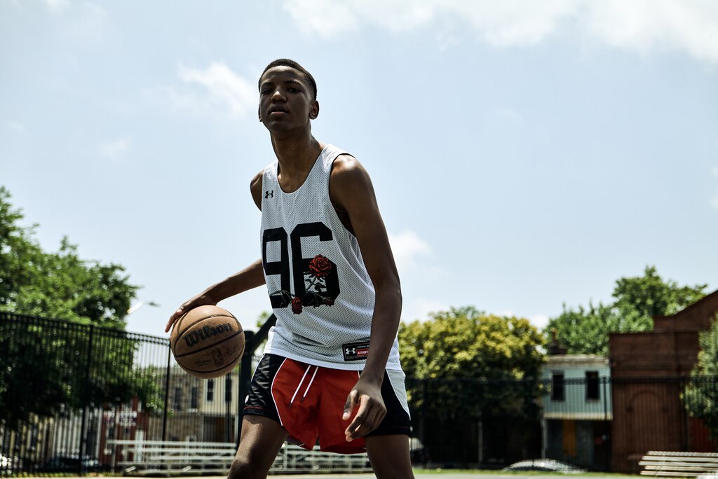 One of the jerseys featured in Devin Allen's "Rose" collection with Under Armour.