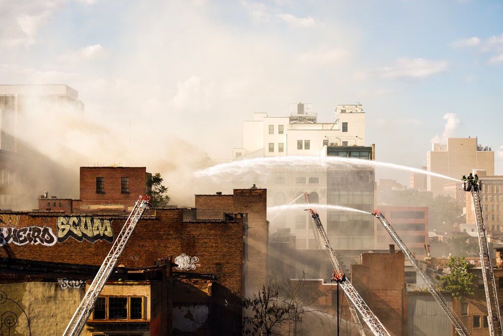 TUESDAY, SEPT. 2, 2025 — A fire in a four-story vacant building in the 200 block of W. Fayette Street on Tuesday.