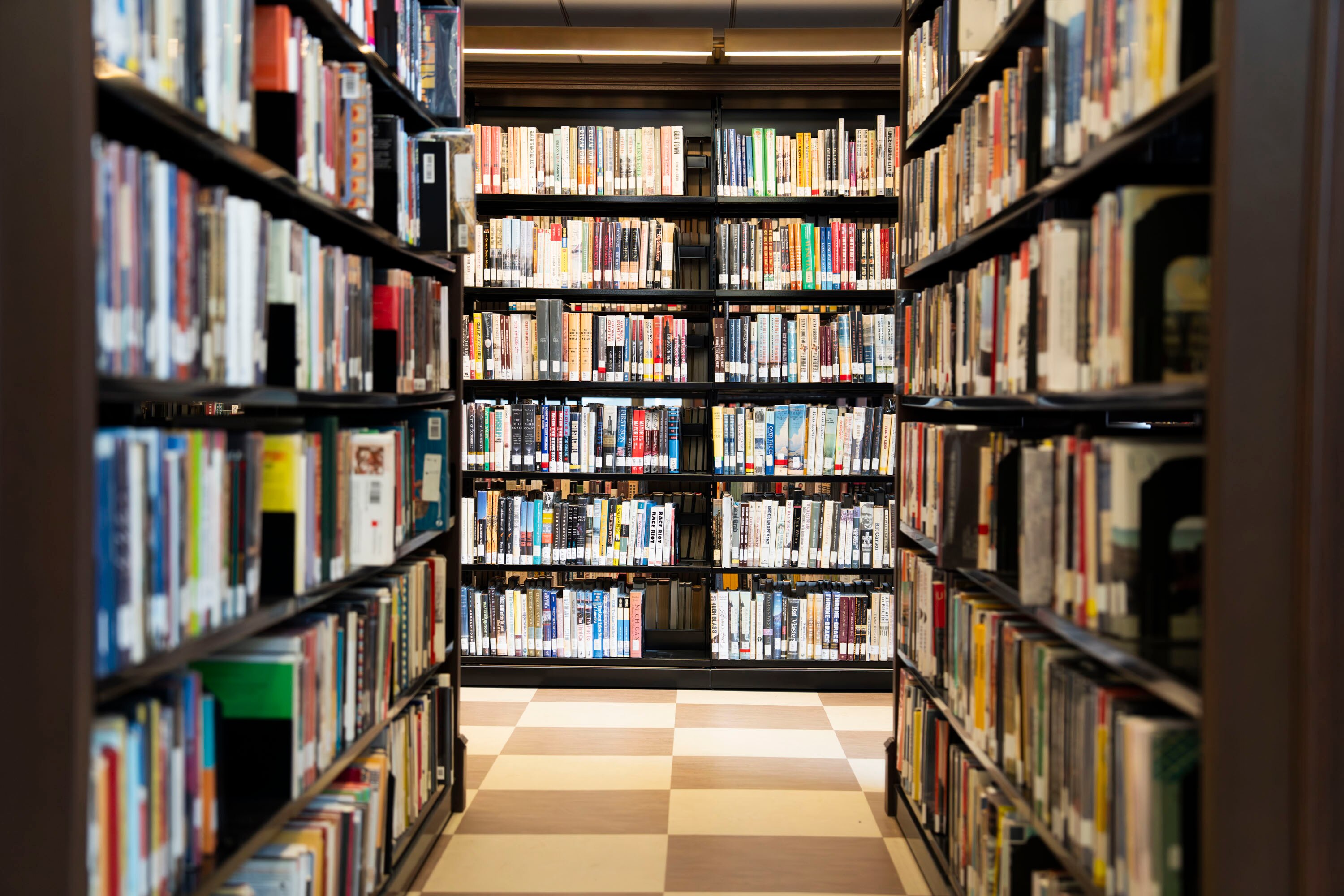 Views inside of the Enoch Pratt Library in downtown Baltimore on November 12, 2025. An audit of the city's budget shows that the number of volumes borrowed from the library has increased over the last 10 years, from 1.1 million in 2013 to 2.4 million in 2024.