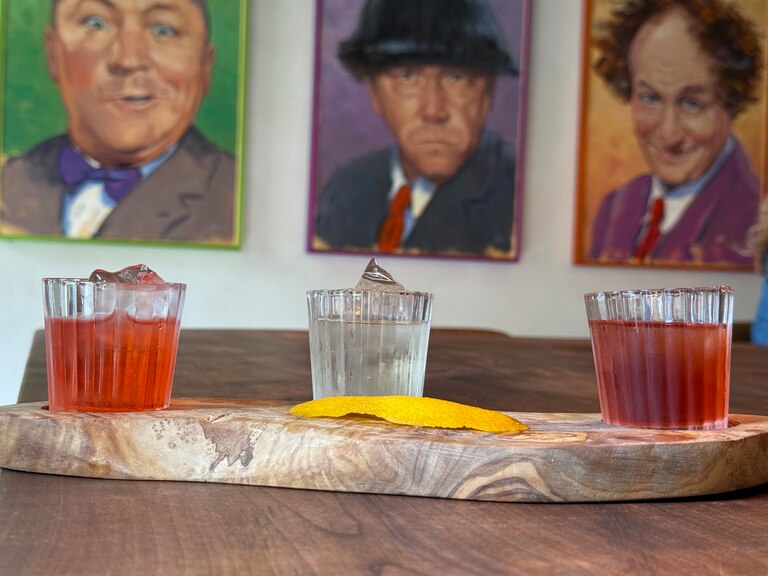The negroni flight from Sisu Bar and Bottles includes strawberry, white and rosita versions.