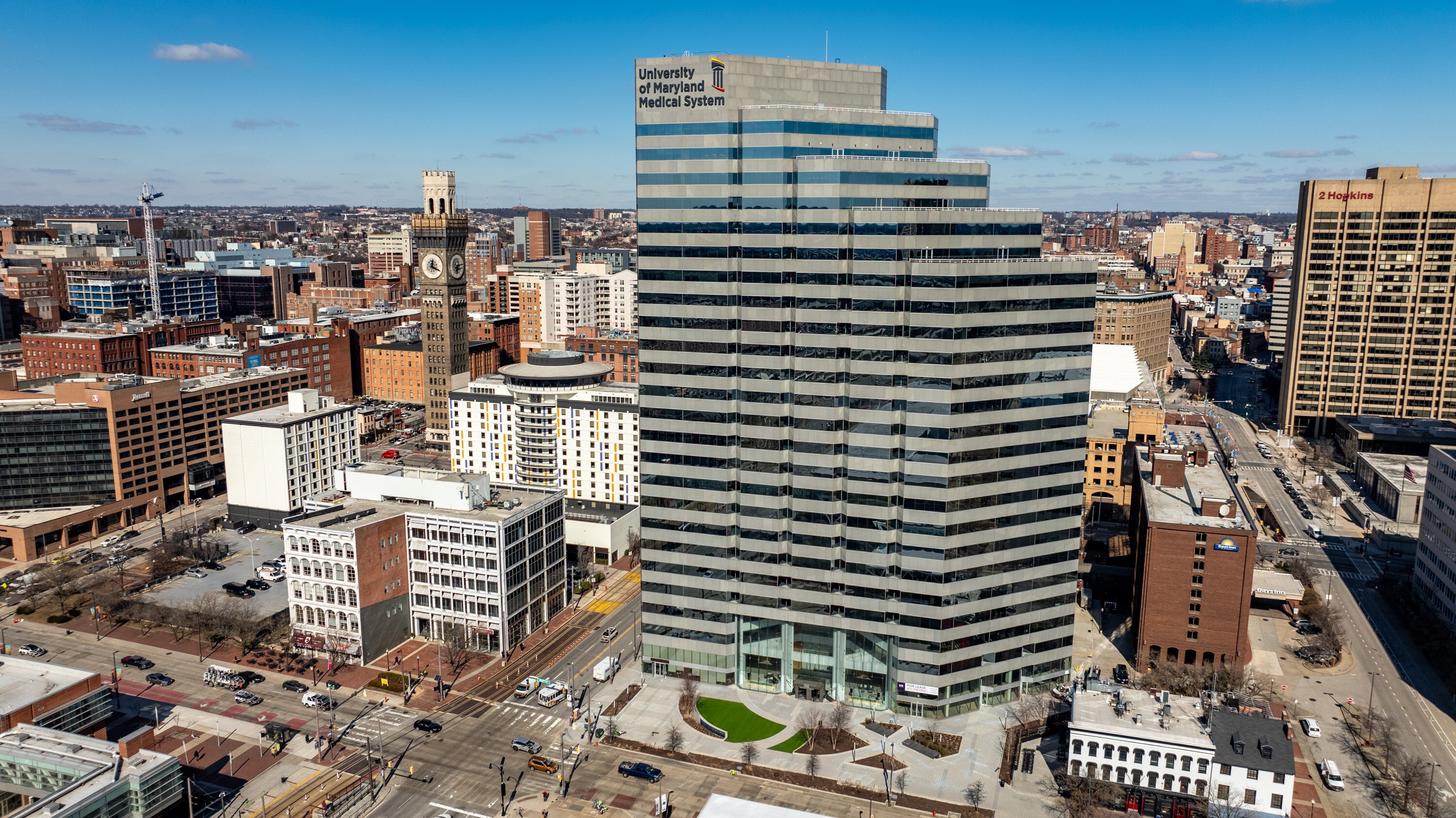 University of Maryland Medical System corporate headquarters at 250 West Pratt Street in downtown Baltimore. UMMS is suing the the Maryland corrections department over unpaid prisoner health care bills.