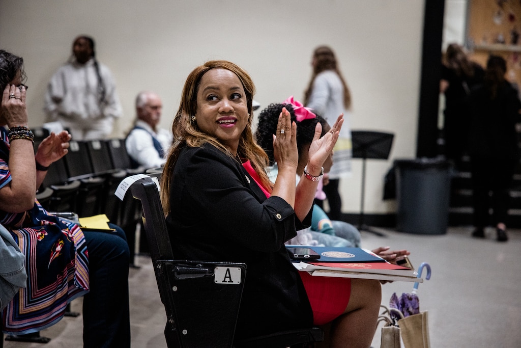 BALTIMORE, MD - May 28, 2025: Kim Ross, a District 8, Baltimore County Delegate, attends the Parkville High School Senior Award ceremony on May 28, 2025.