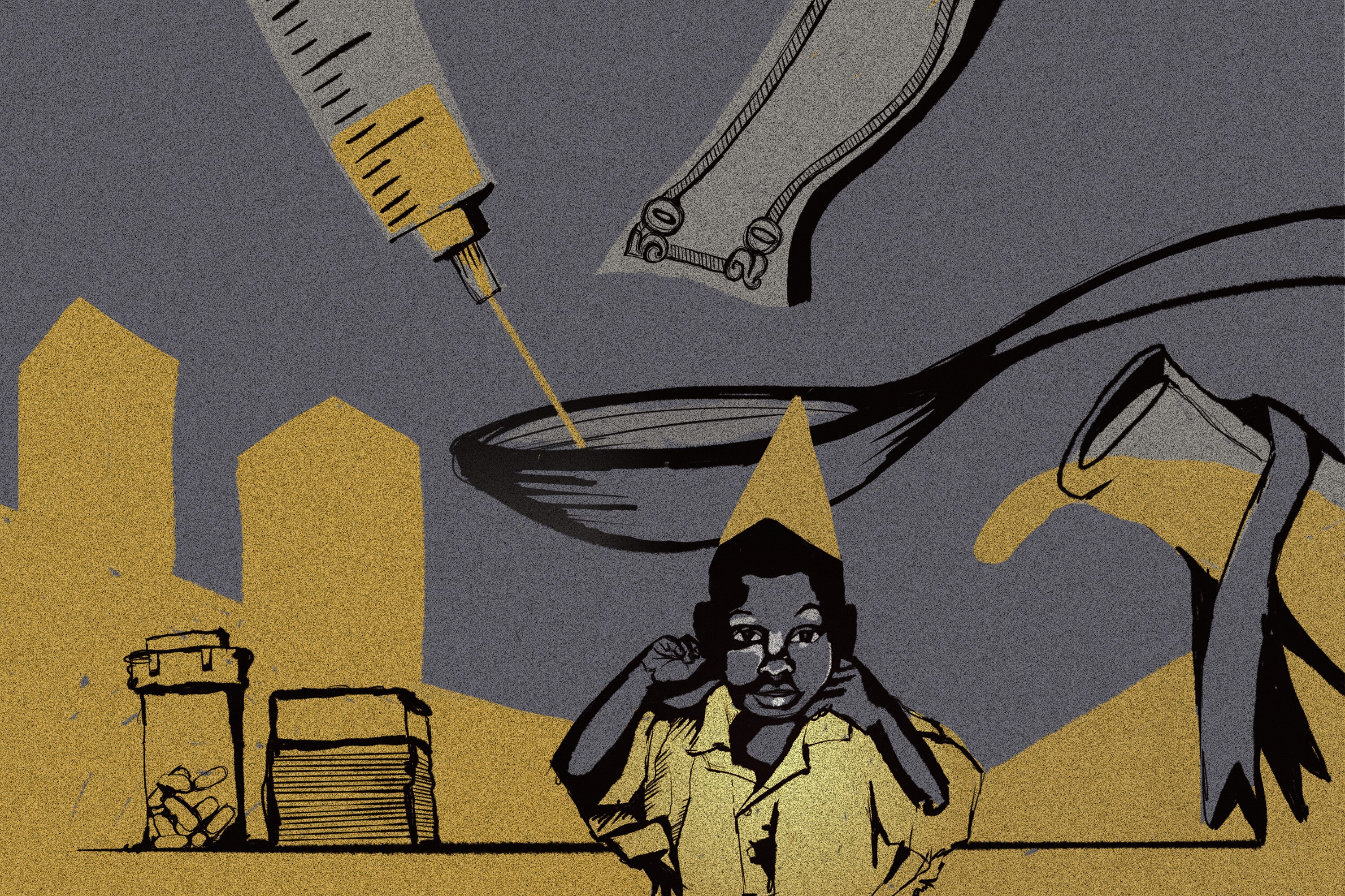 Illustration of Kondwani Fidel. Through an ongoing cycle of addiction and recovery, Fidel never gave up on his mother.