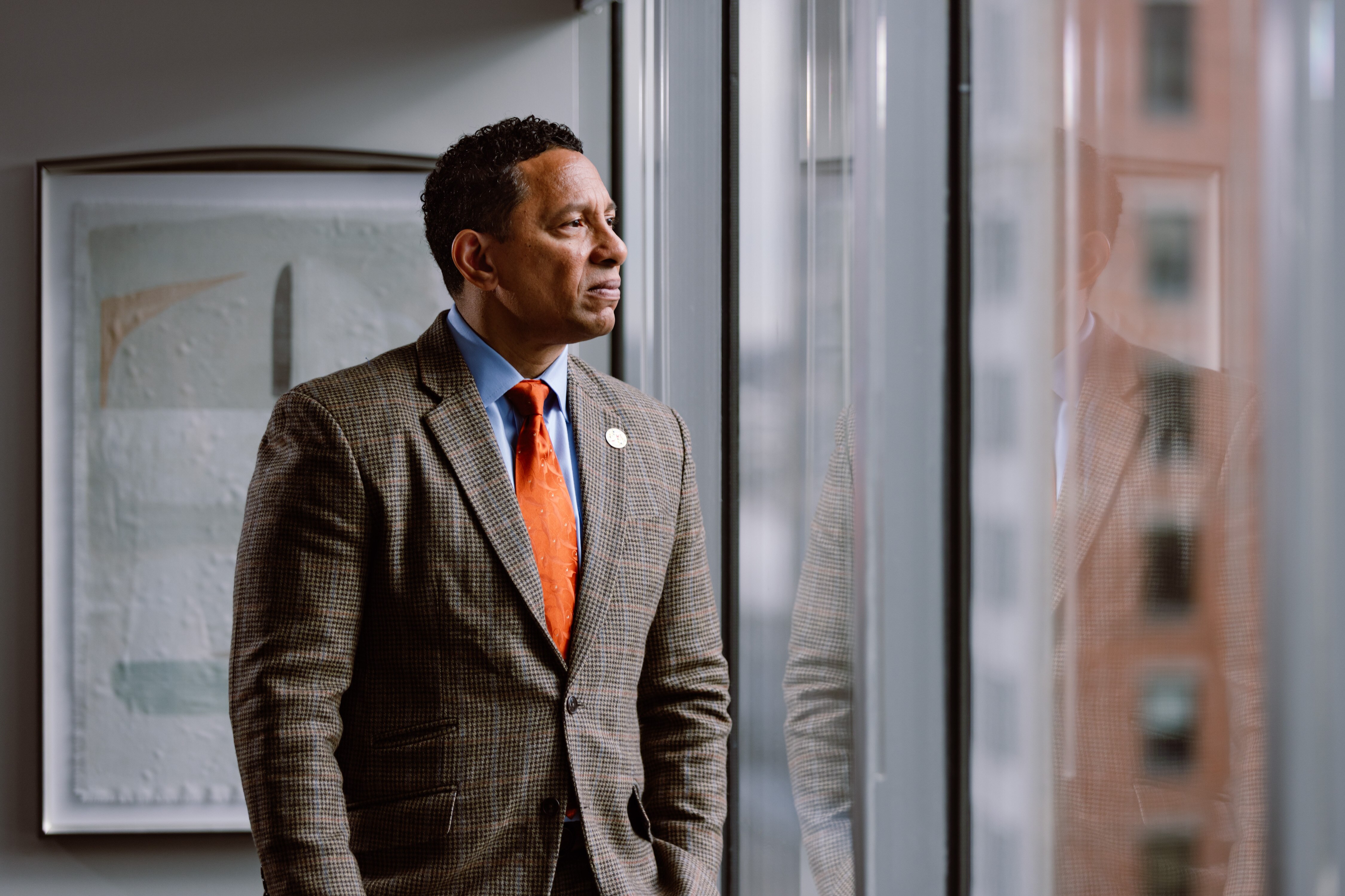 Ivan Bates, Baltimore City’s 26th state’s attorney, looks out over downtown from his office.