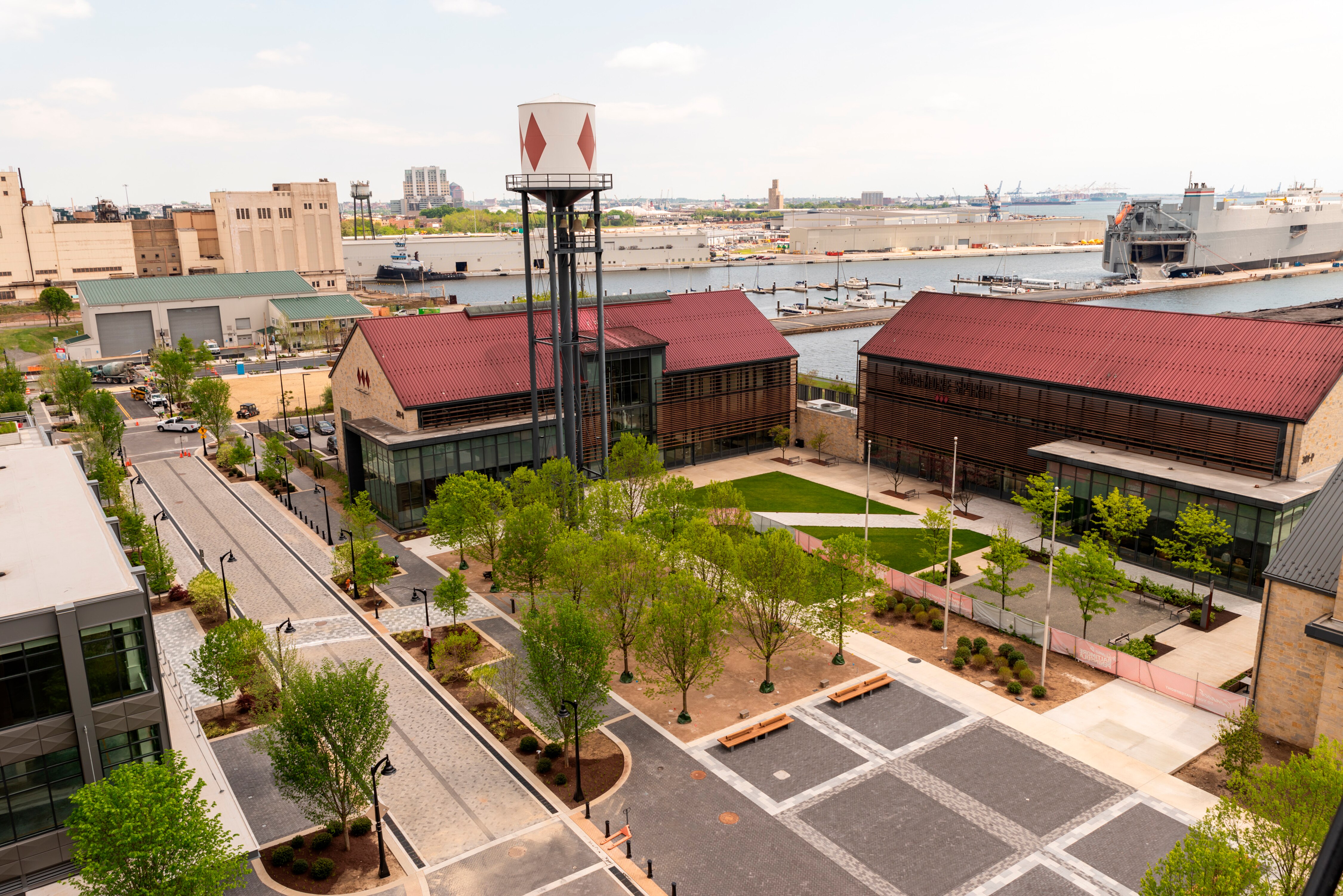 Looking northeast at Sagamore Spirit Distillery from Rye House.