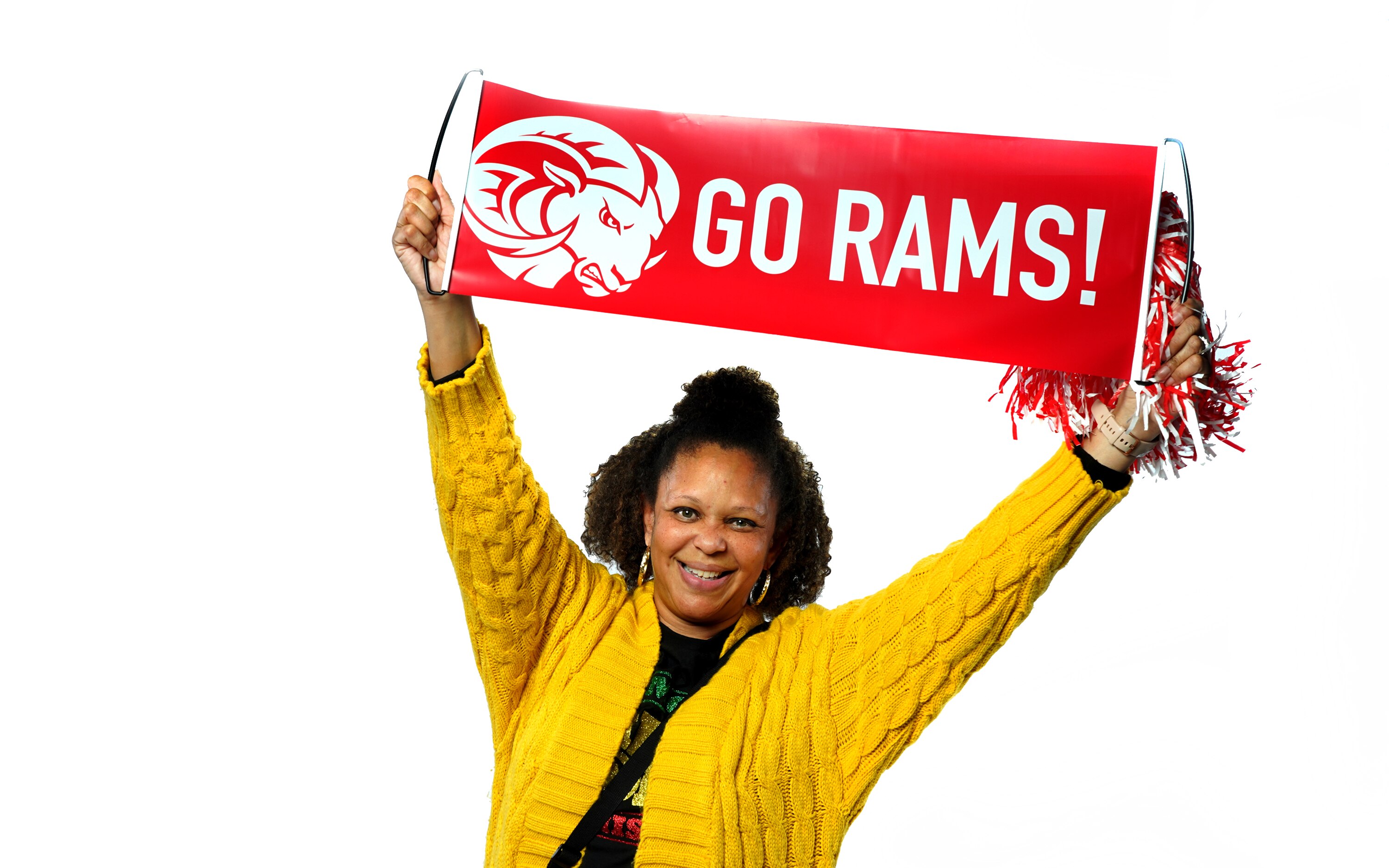 What I chose to wear to the CIAA games.
Jamestris Watson of Winston-Salem State University wore her school colors to the CIAA.  The Rams won their game for the day.