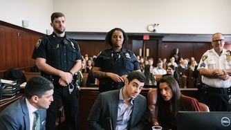 Luigi Mangione appears in Manhattan Criminal Court, Monday, Dec. 8, 2025, in New York.