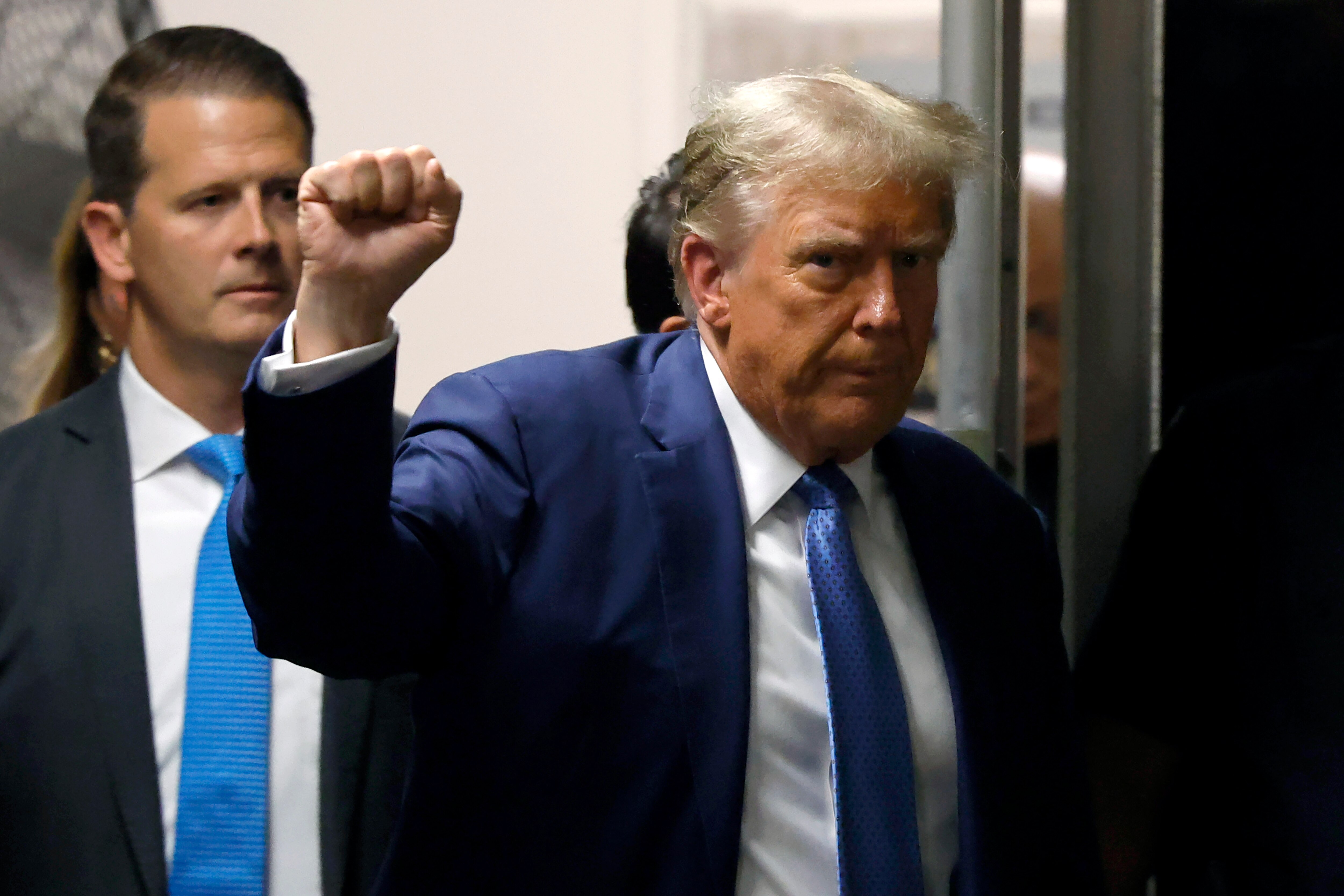 Former President Donald Trump returns to the courtroom on May 20 during his hush money trial at Manhattan Criminal Court.