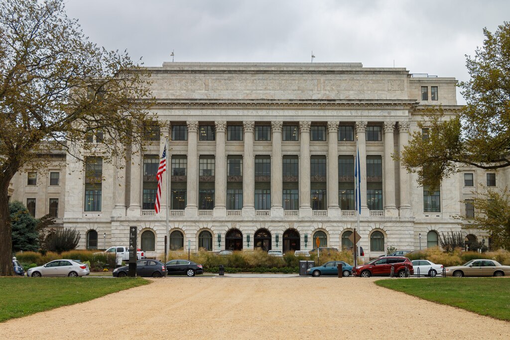 The U.S. Department of Agriculture headquarters in Washington D.C., in 2024.