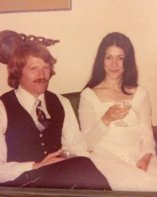 Rob Roblin and Mary Roblin on their wedding day in TKYEAR.